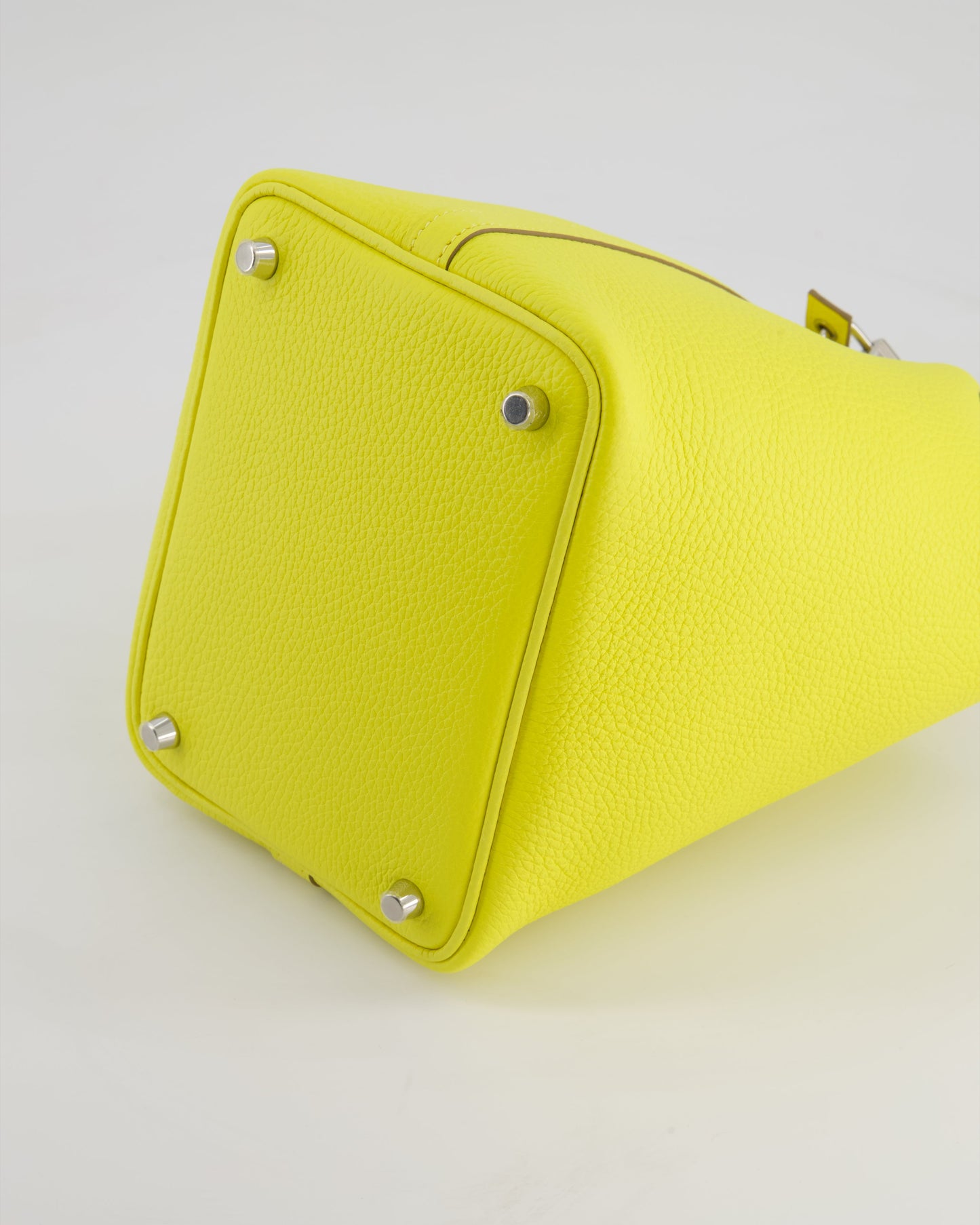 Hermes Picotin Lock Bag 18cm in Lime Clemence Leather with Palladium Hardware