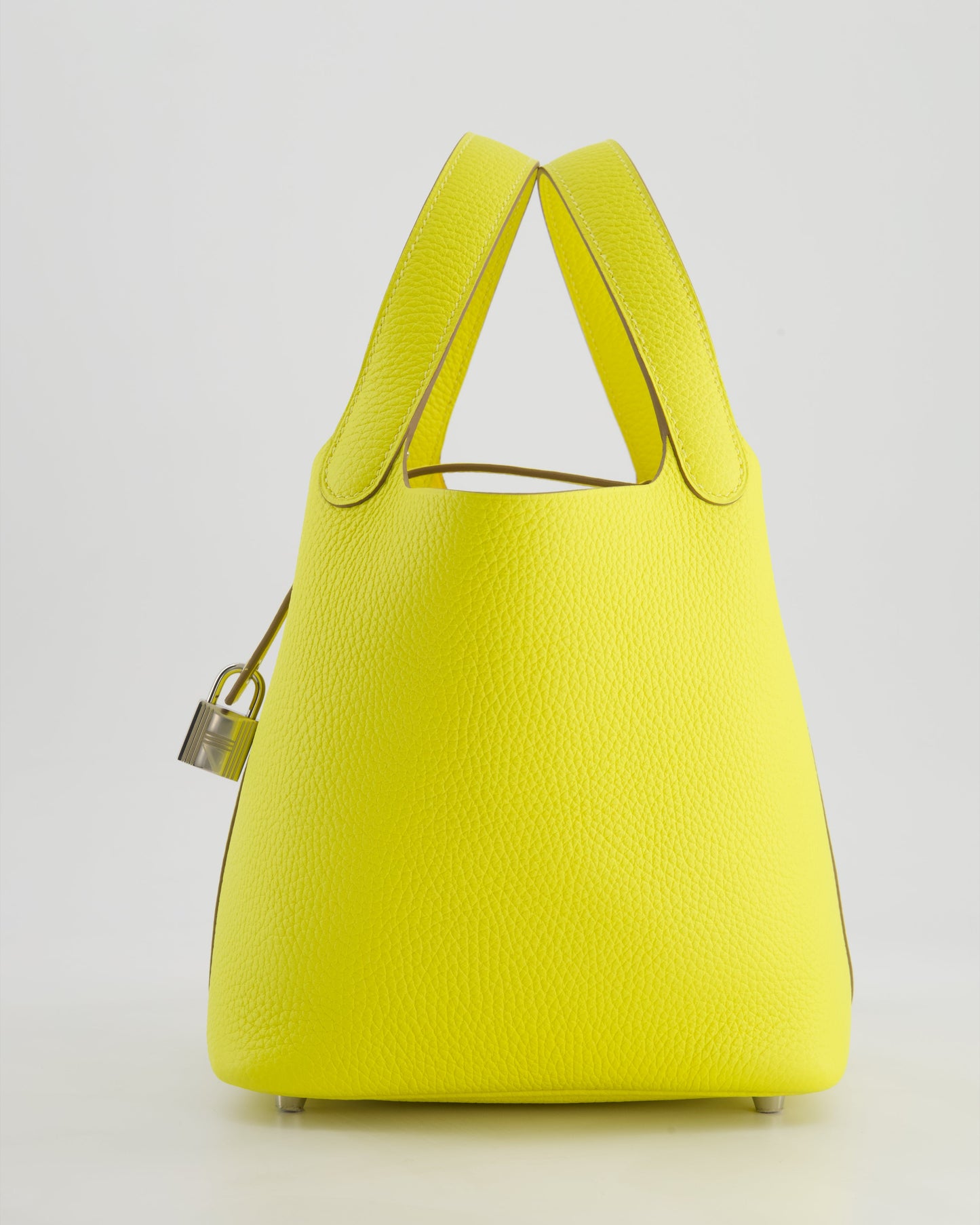 Hermes Picotin Lock Bag 18cm in Lime Clemence Leather with Palladium Hardware