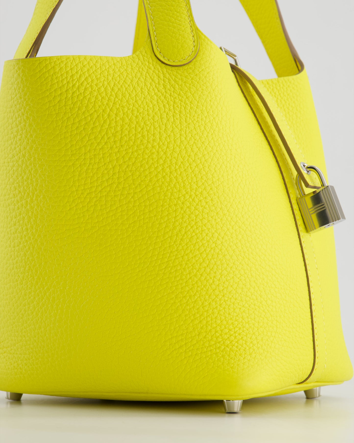 Hermes Picotin Lock Bag 18cm in Lime Clemence Leather with Palladium Hardware