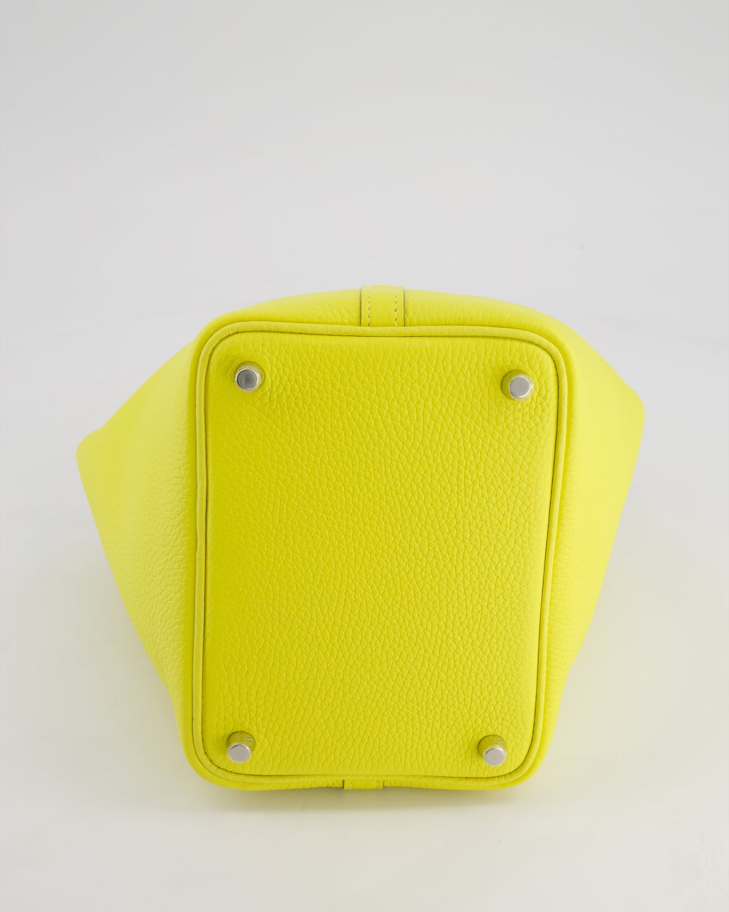 Hermes Picotin Lock Bag 18cm in Lime Clemence Leather with Palladium Hardware