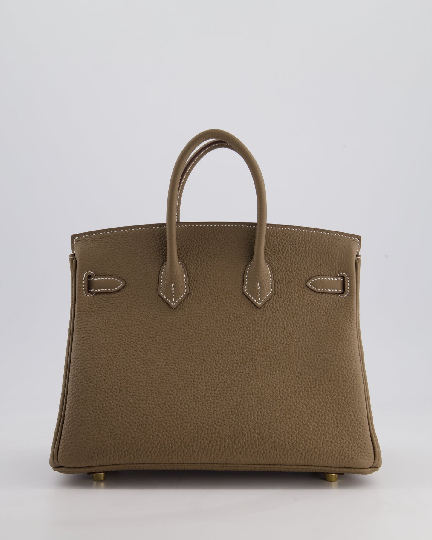 Hermes Birkin 25 Retourne Bag in Etoupe Togo Leather with Gold Hardware
