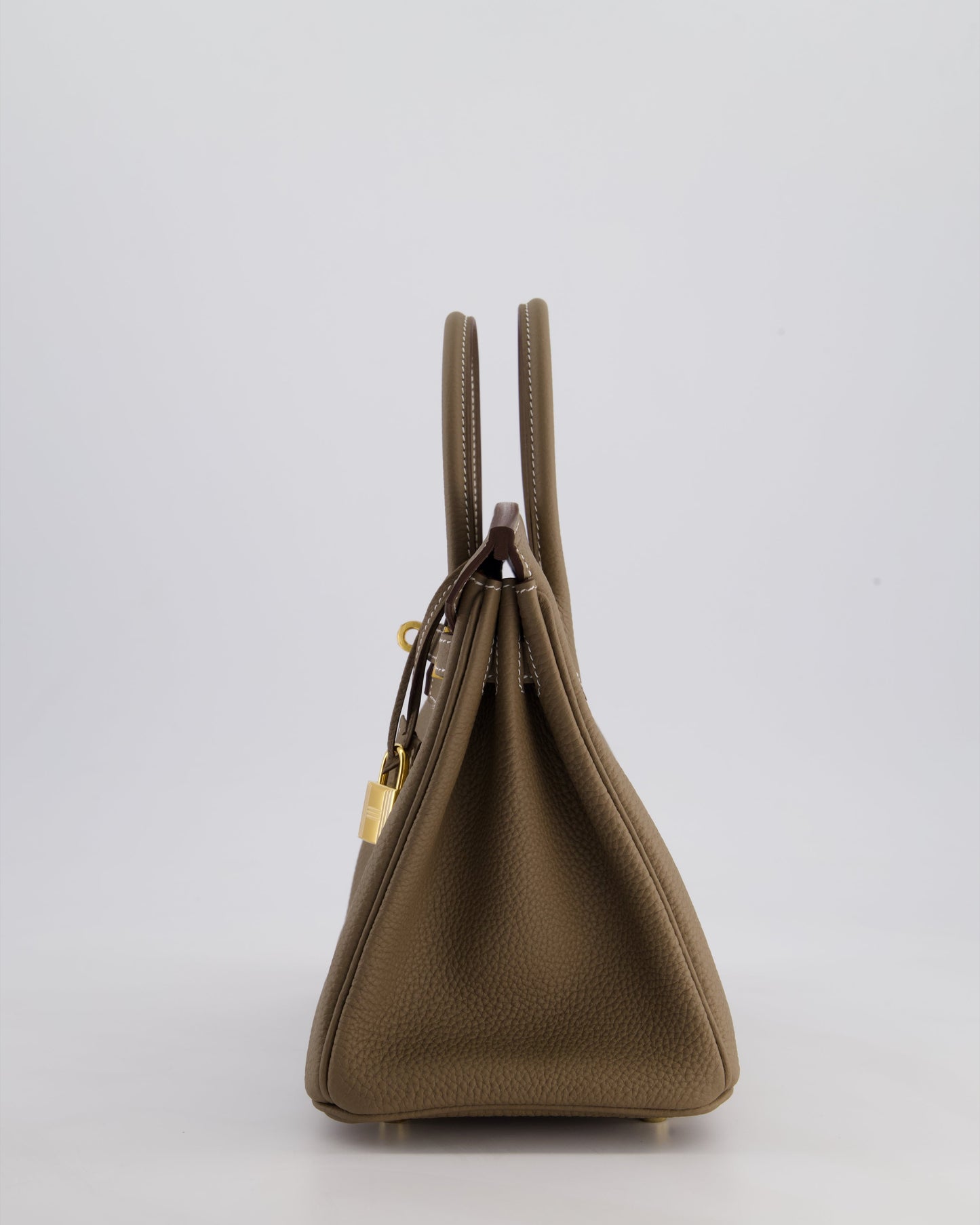 Hermes Birkin 25 Retourne Bag in Etoupe Togo Leather with Gold Hardware