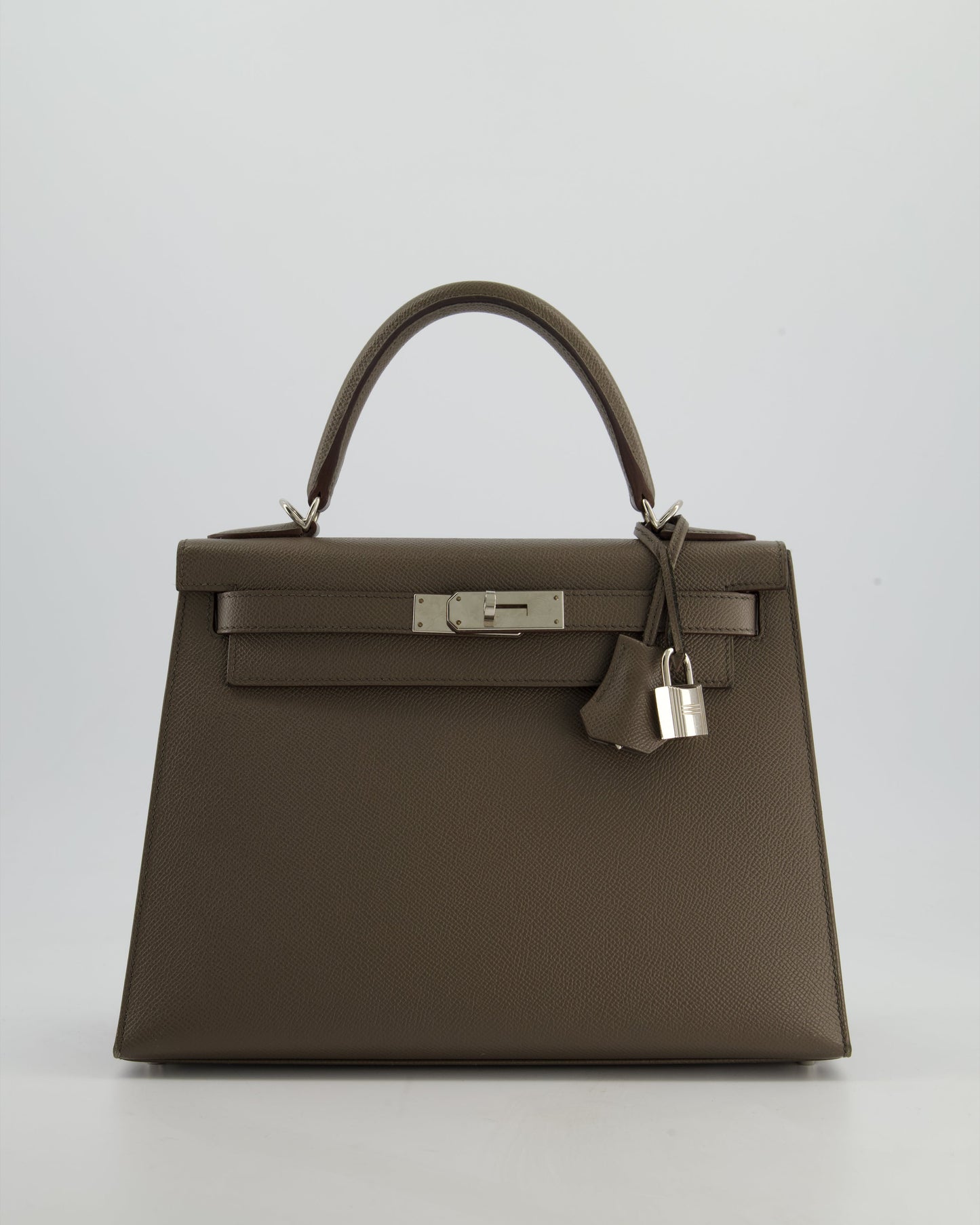 Hermes HSS Kelly 28 Sellier Bag in Gris Etain Epsom Leather with Palladium Hardware