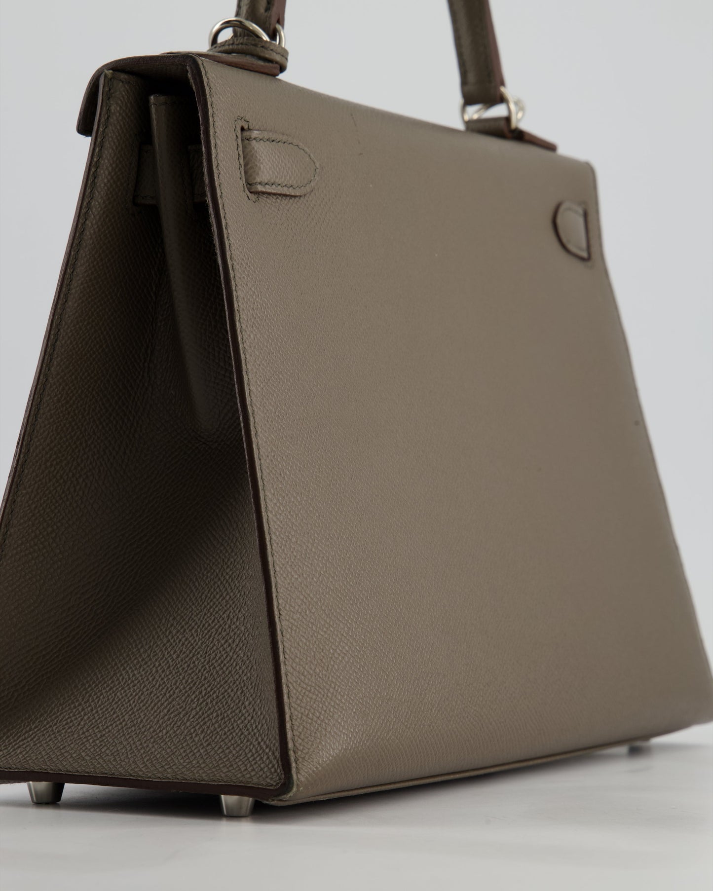 Hermes HSS Kelly 28 Sellier Bag in Gris Etain Epsom Leather with Palladium Hardware