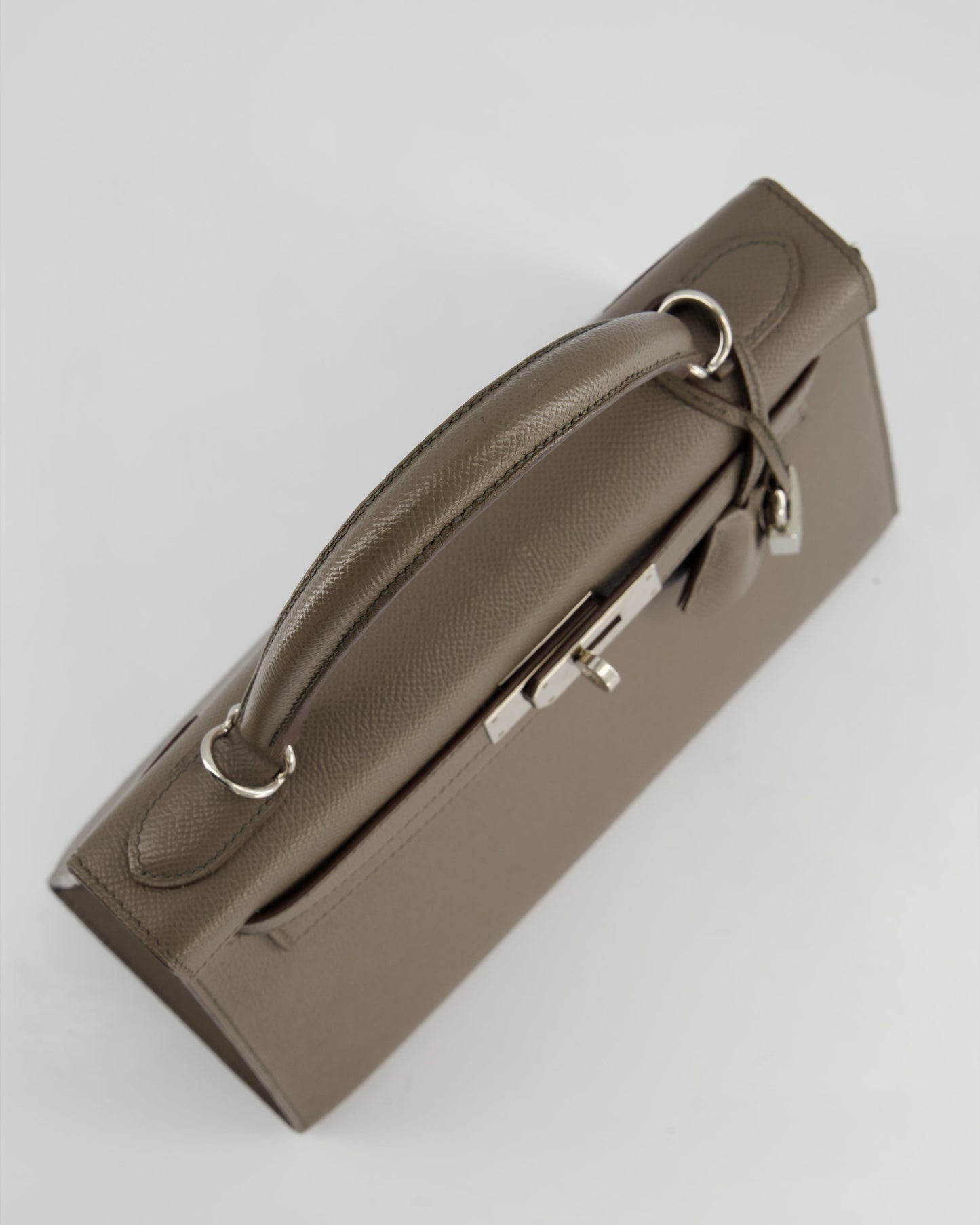 Hermes HSS Kelly 28 Sellier Bag in Gris Etain Epsom Leather with Palladium Hardware