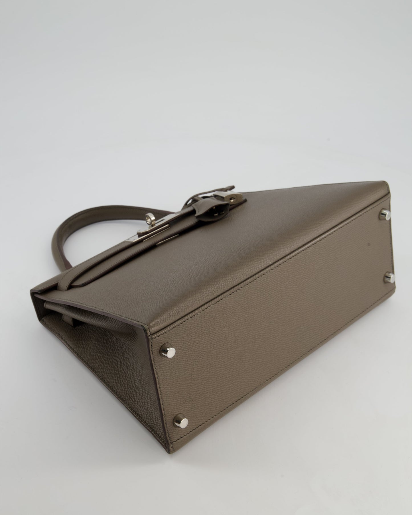 Hermes HSS Kelly 28 Sellier Bag in Gris Etain Epsom Leather with Palladium Hardware