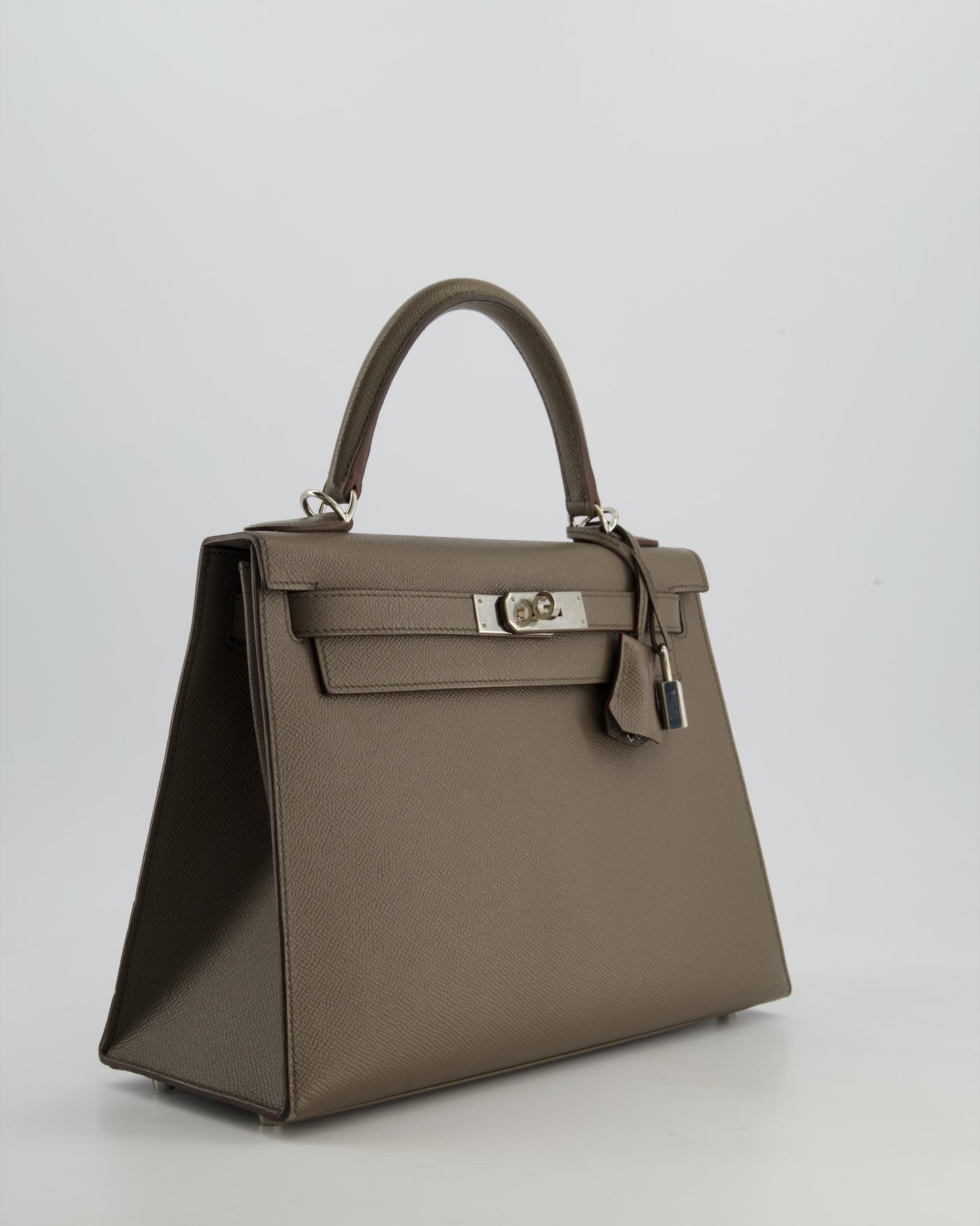 Hermes HSS Kelly 28 Sellier Bag in Gris Etain Epsom Leather with Palladium Hardware