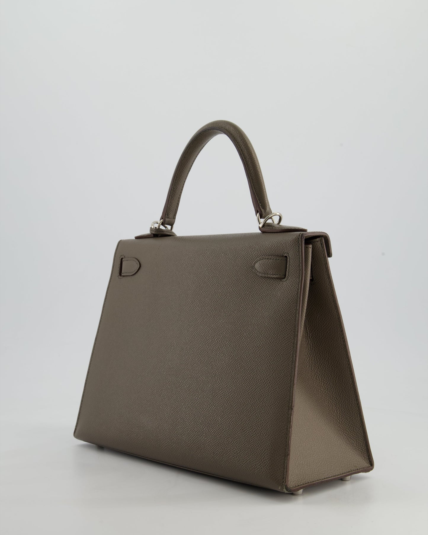 Hermes HSS Kelly 28 Sellier Bag in Gris Etain Epsom Leather with Palladium Hardware