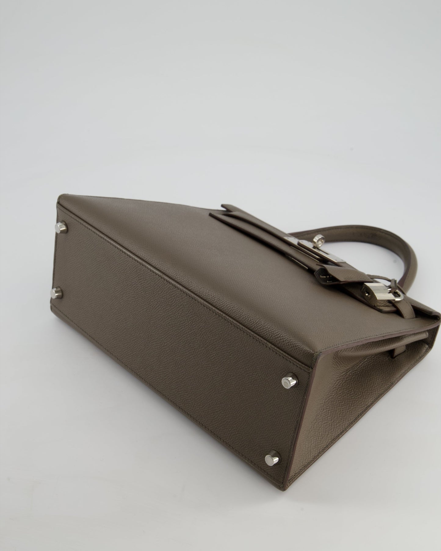 Hermes HSS Kelly 28 Sellier Bag in Gris Etain Epsom Leather with Palladium Hardware