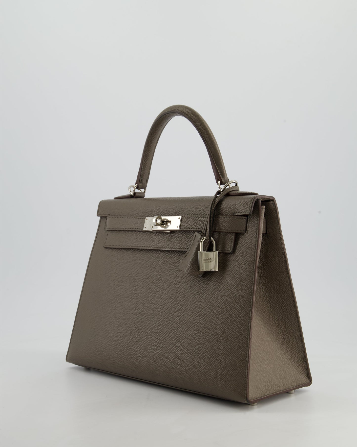 Hermes HSS Kelly 28 Sellier Bag in Gris Etain Epsom Leather with Palladium Hardware