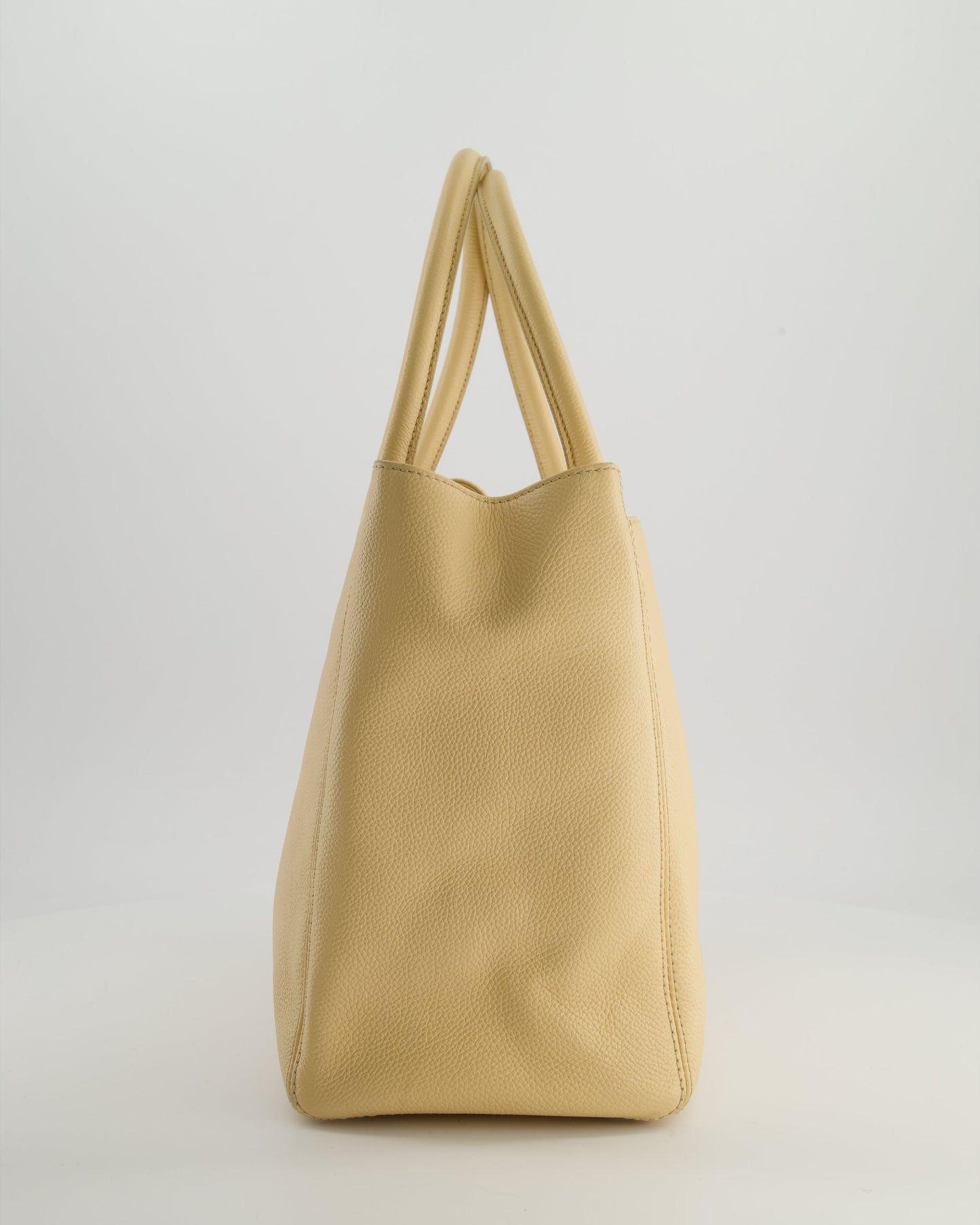 Chanel Beige Executive Tote Bag in Calfskin Leather with Silver Hardware