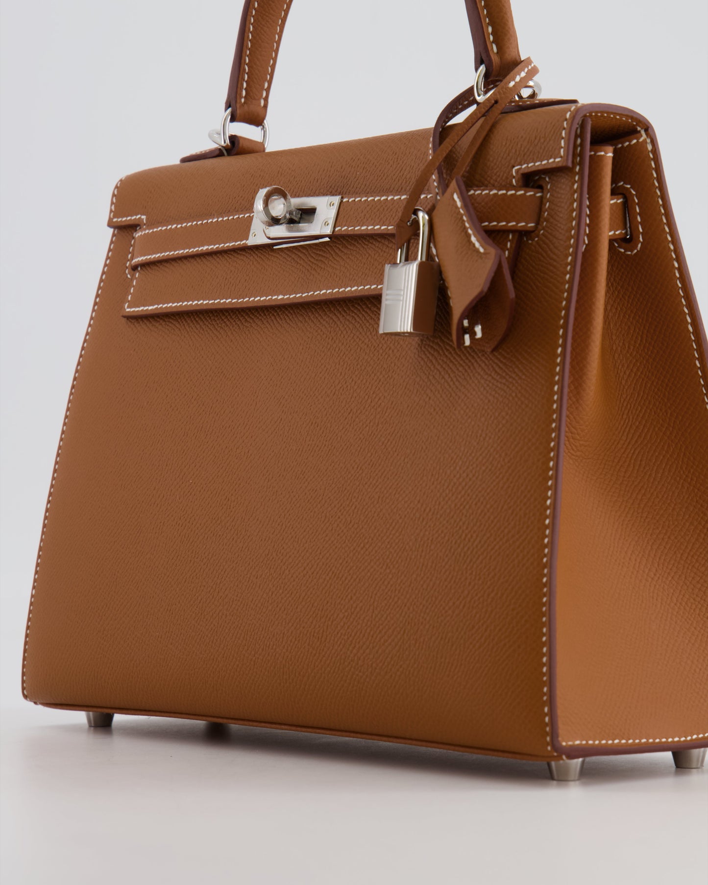Hermes Kelly 25 Sellier Bag in Gold Epsom Leather with Palladium Hardware