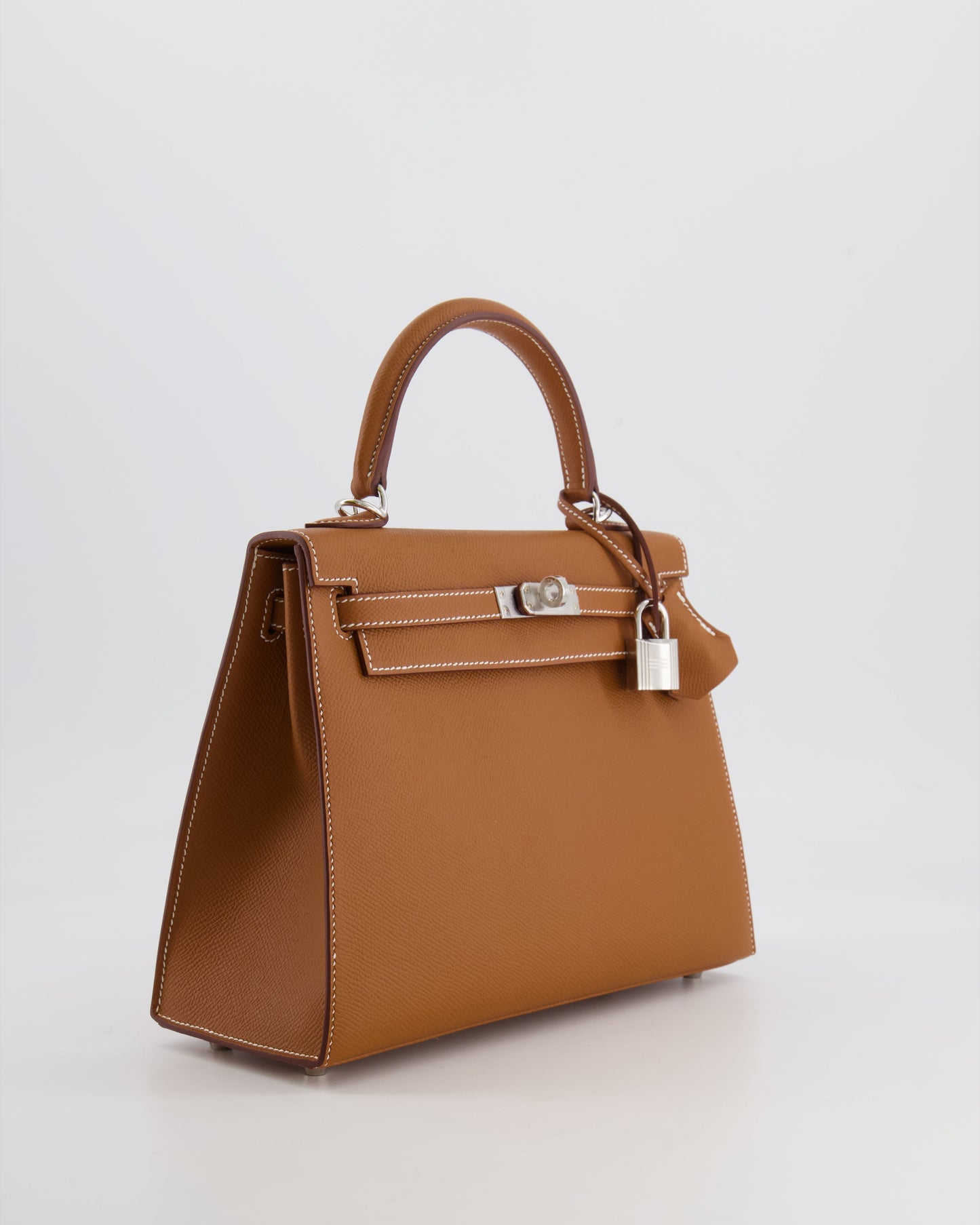 Hermes Kelly 25 Sellier Bag in Gold Epsom Leather with Palladium Hardware