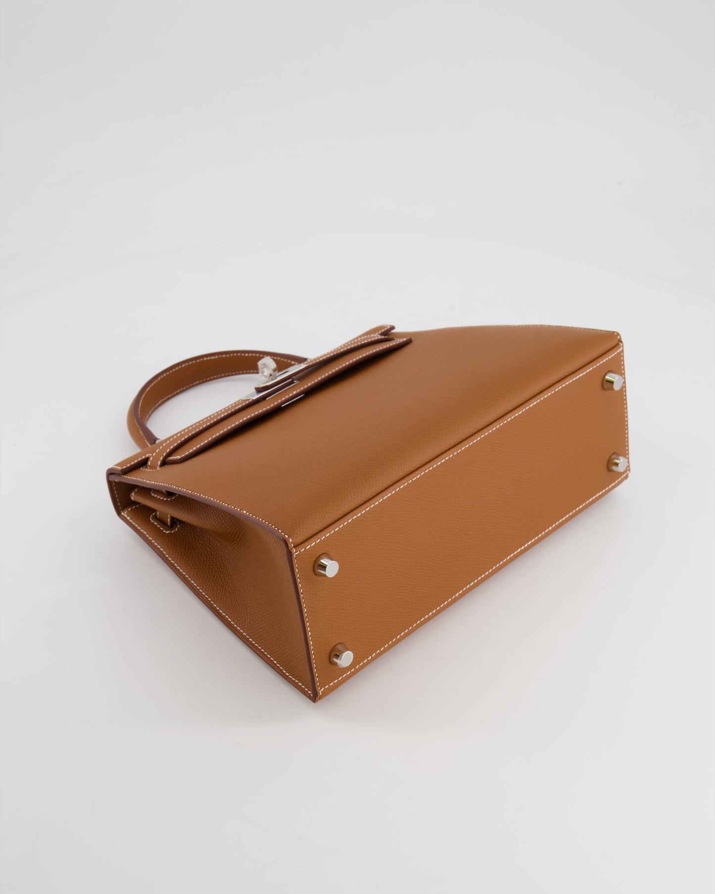 Hermes Kelly 25 Sellier Bag in Gold Epsom Leather with Palladium Hardware