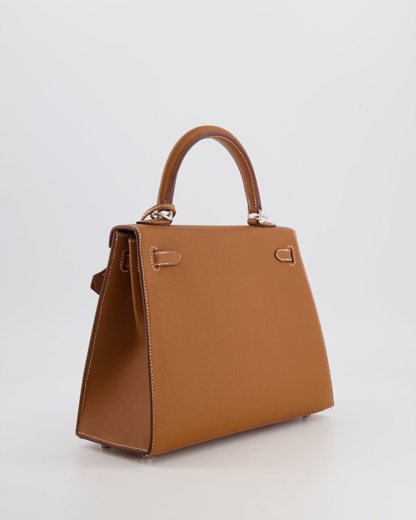 Hermes Kelly 25 Sellier Bag in Gold Epsom Leather with Palladium Hardware