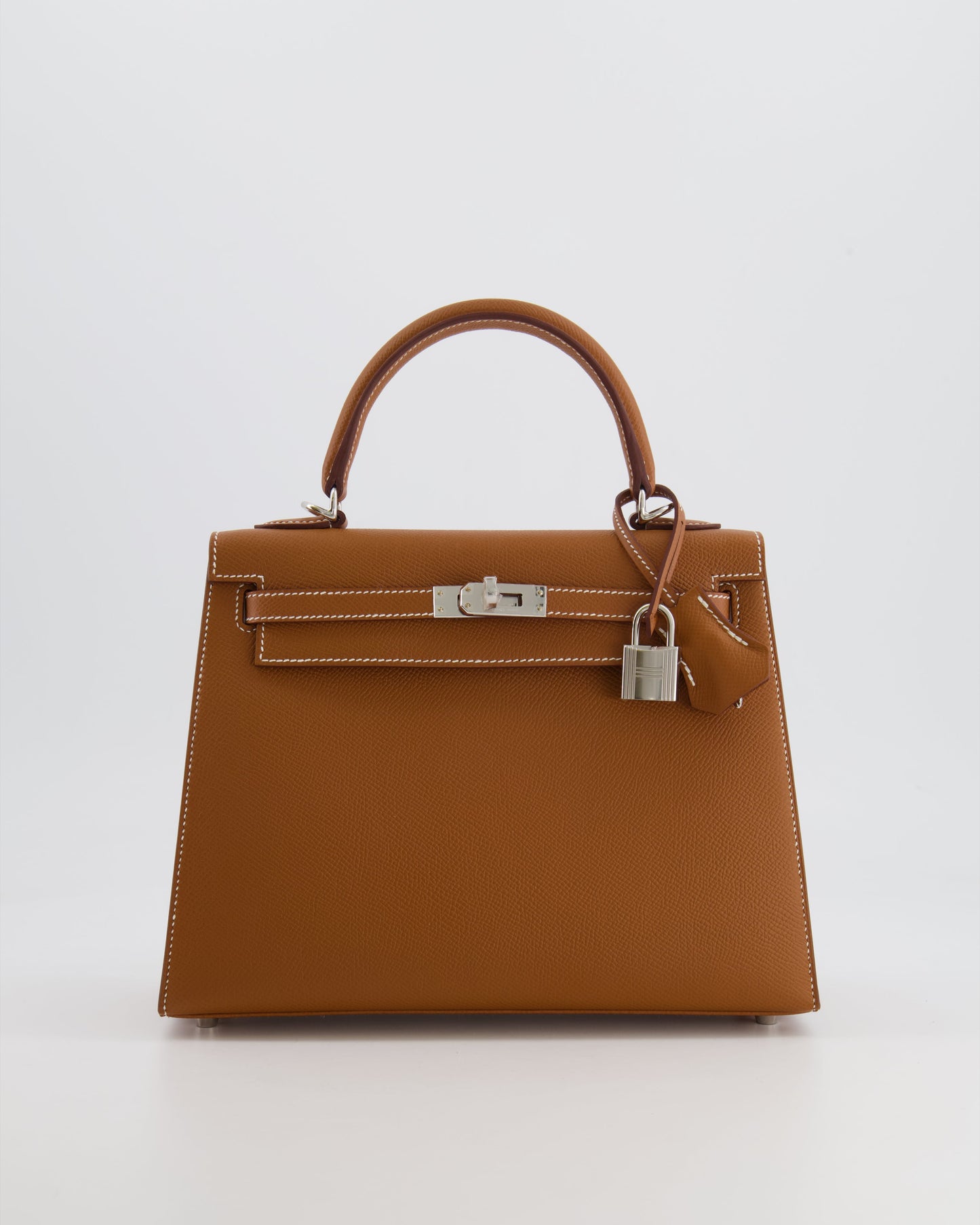 Hermes Kelly 25 Sellier Bag in Gold Epsom Leather with Palladium Hardware