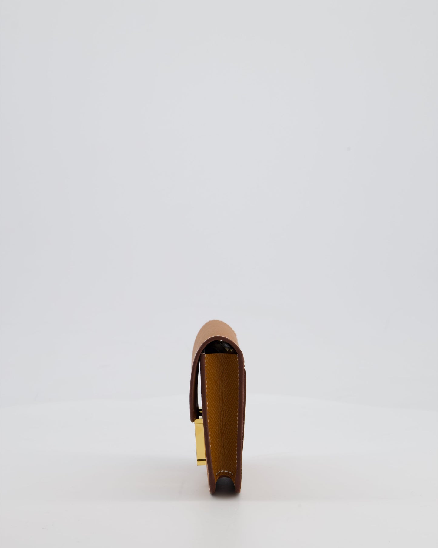 Hermes Constance Slim Belt Wallet Bag in Gold Epsom Leather with Pocket and Gold Hardware