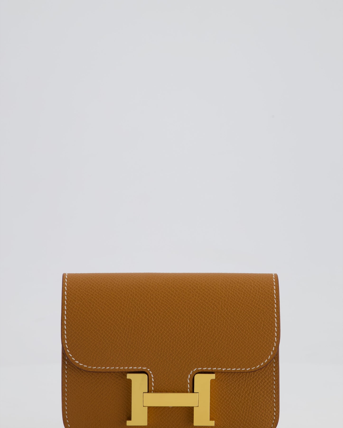 Hermes Constance Slim Belt Wallet Bag in Gold Epsom Leather with Pocket and Gold Hardware