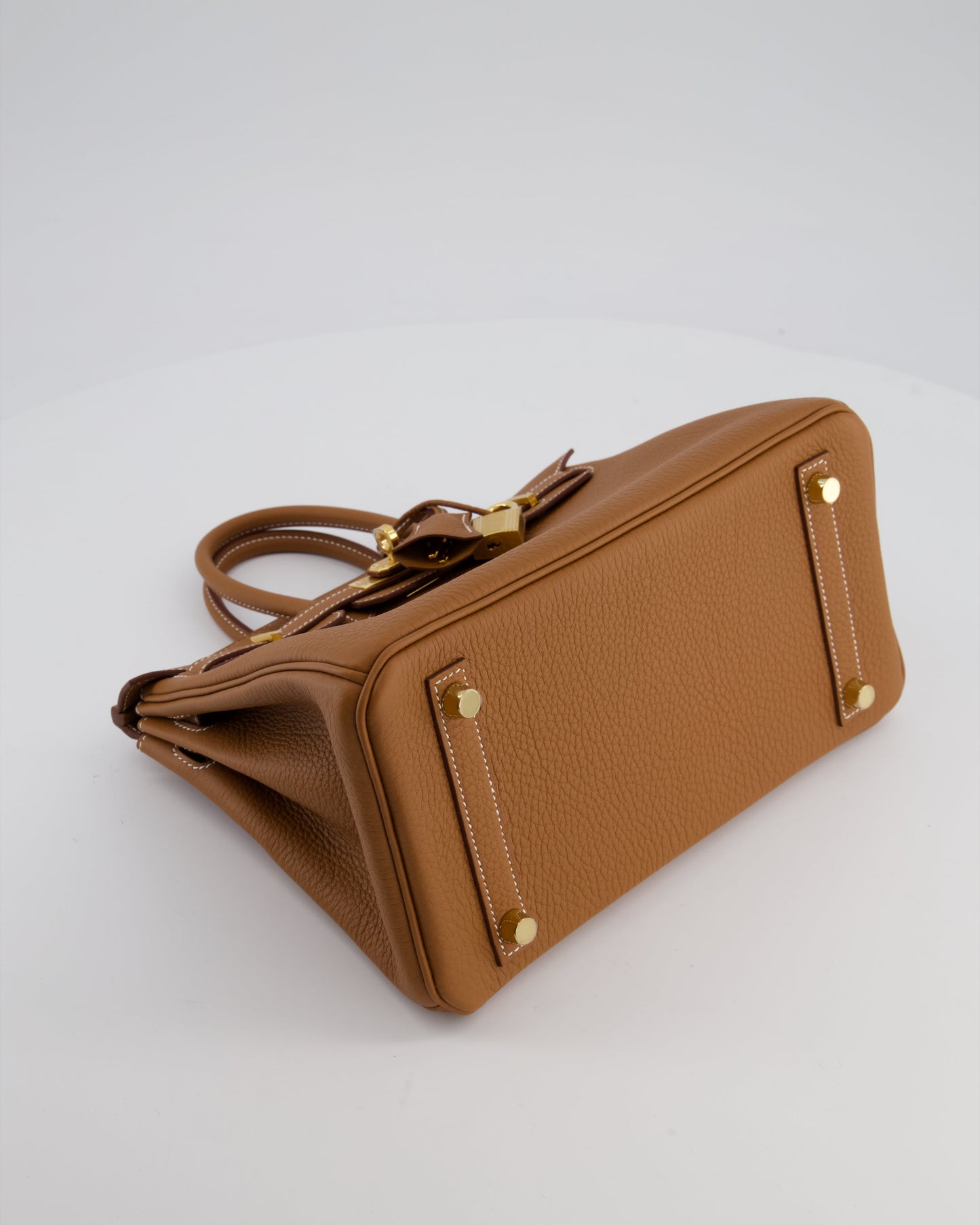 Hermes Birkin 25 Retourne Bag in Gold Togo Leather with Gold Hardware