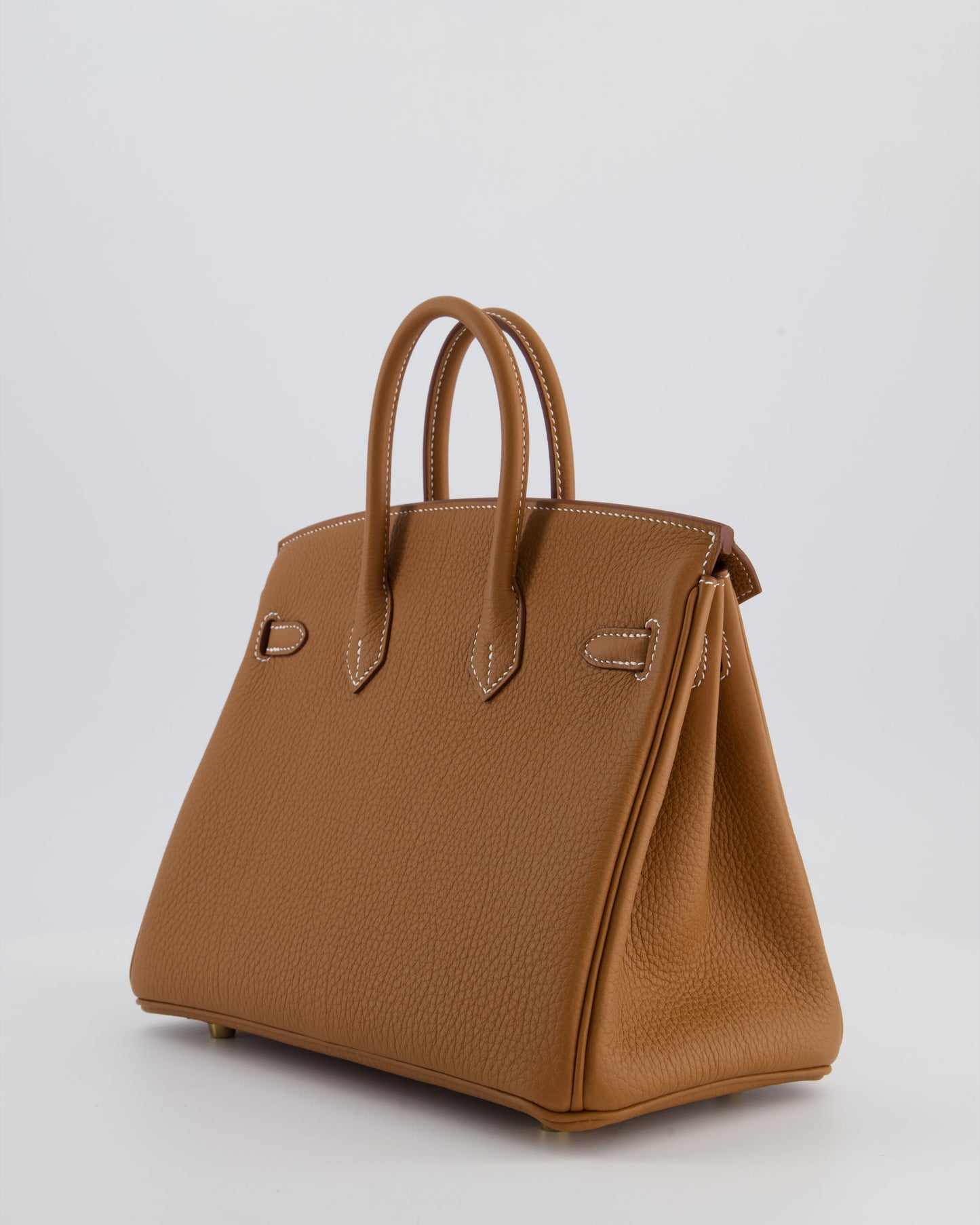 Hermes Birkin 25 Retourne Bag in Gold Togo Leather with Gold Hardware
