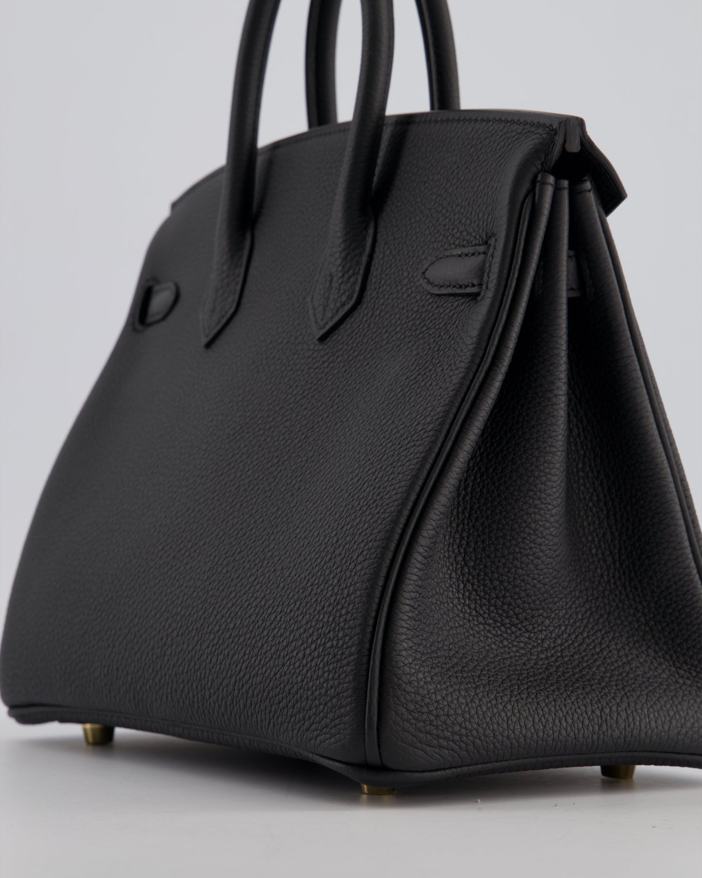 *HOT* Hermes Birkin 25 Retourne Bag in Plomb Togo Leather with Gold Hardware