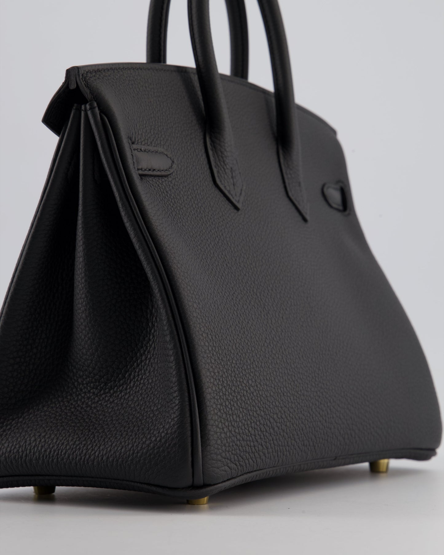 *HOT* Hermes Birkin 25 Retourne Bag in Plomb Togo Leather with Gold Hardware