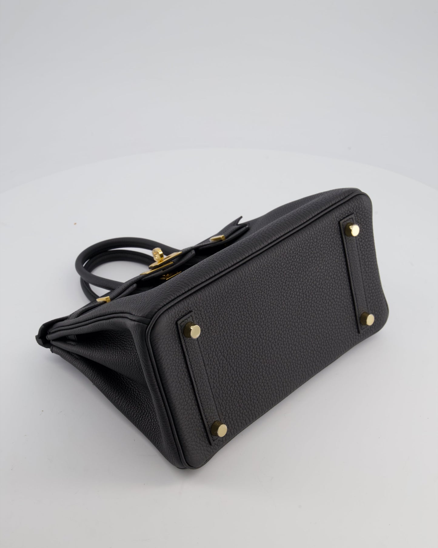 *HOT* Hermes Birkin 25 Retourne Bag in Plomb Togo Leather with Gold Hardware