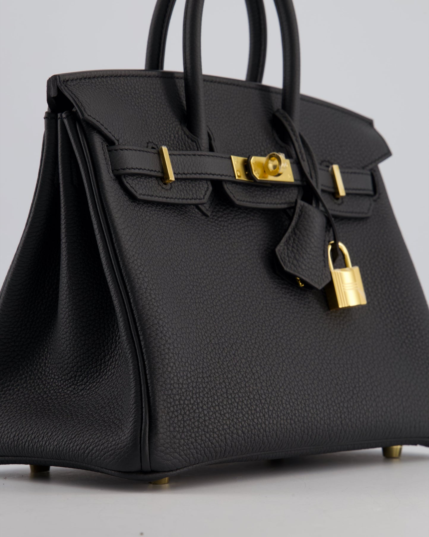 *HOT* Hermes Birkin 25 Retourne Bag in Plomb Togo Leather with Gold Hardware