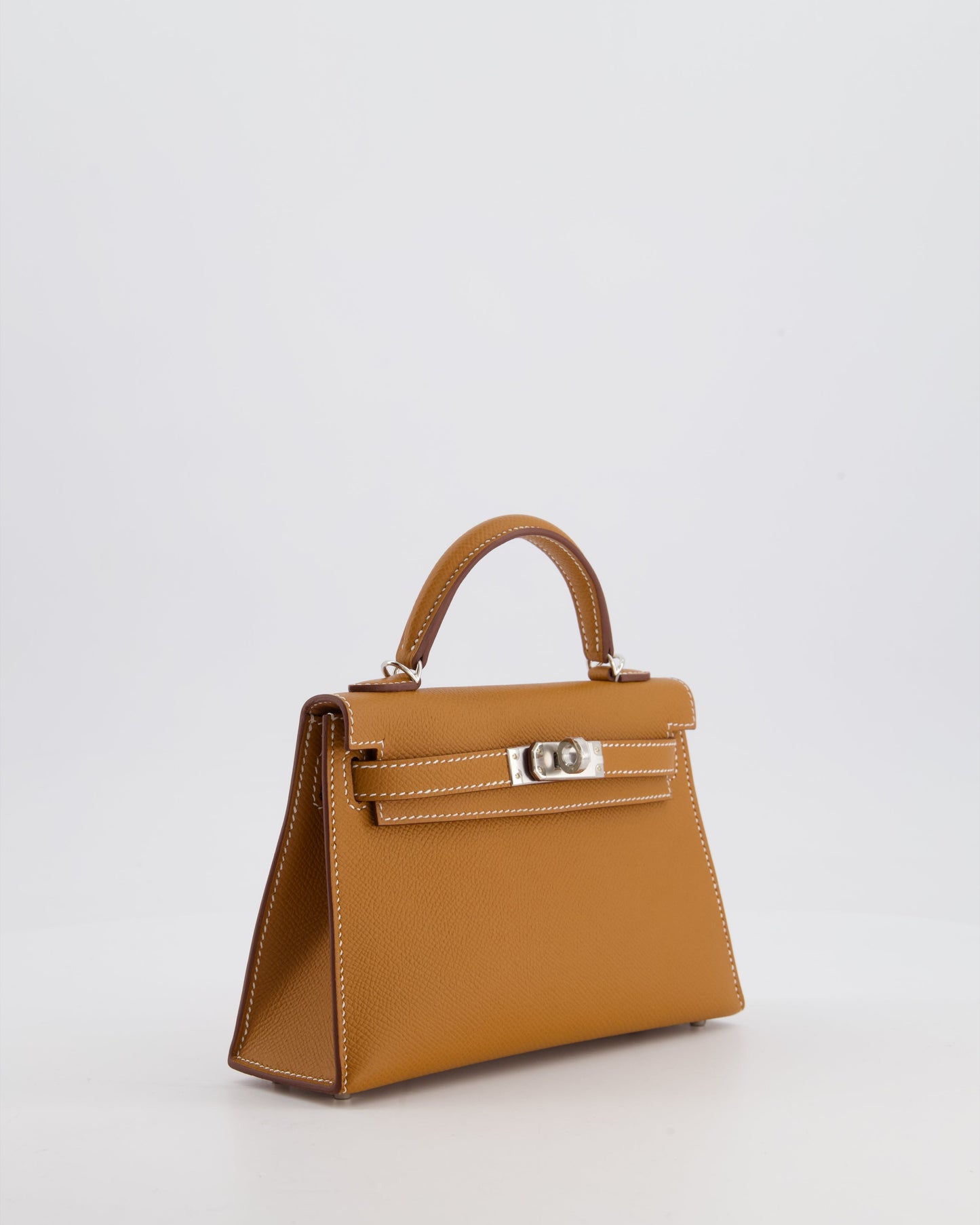 Hermes Mini Kelly II 20 Bag in Gold Epsom Leather with Palladium Hardware