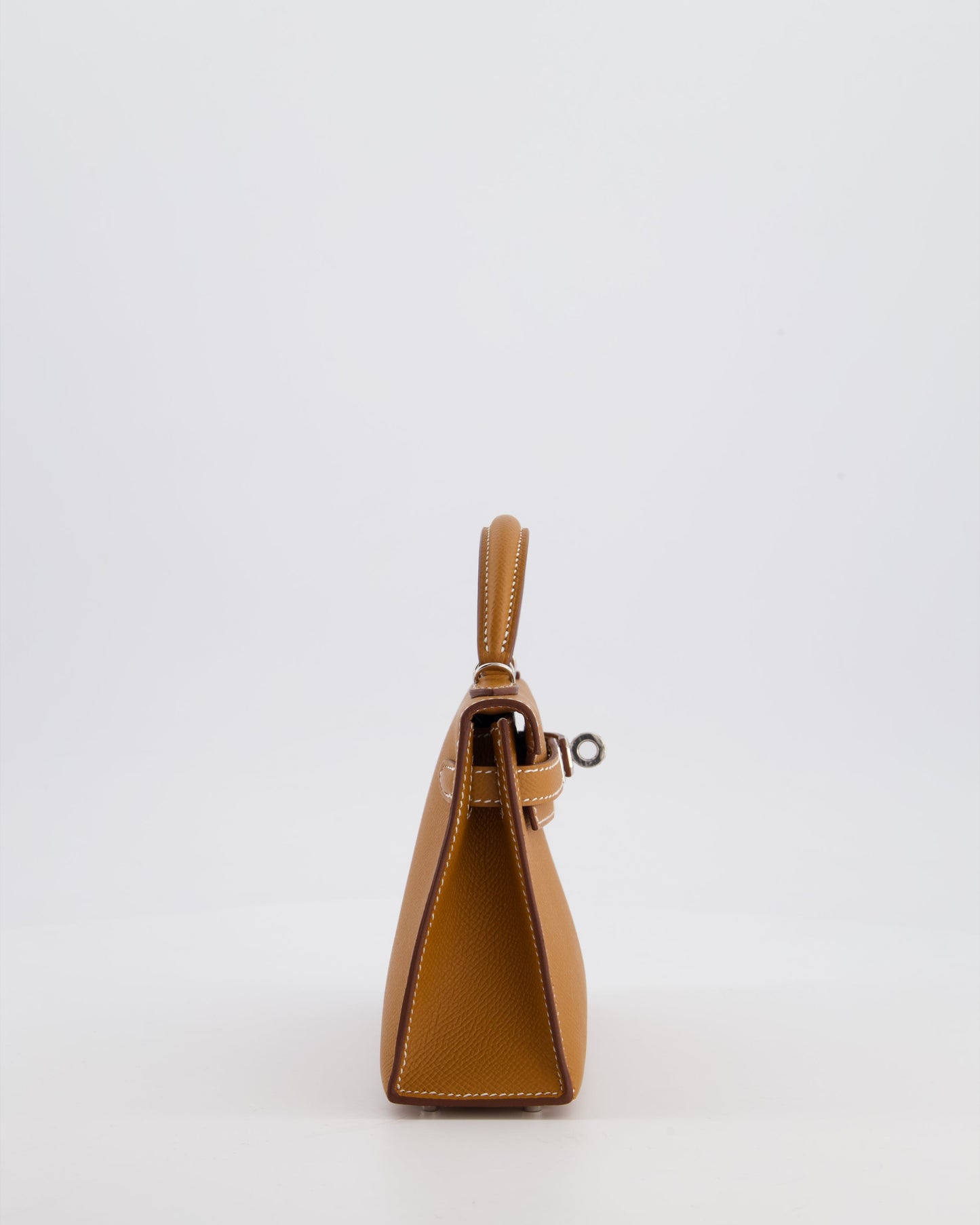 Hermes Mini Kelly II 20 Bag in Gold Epsom Leather with Palladium Hardware