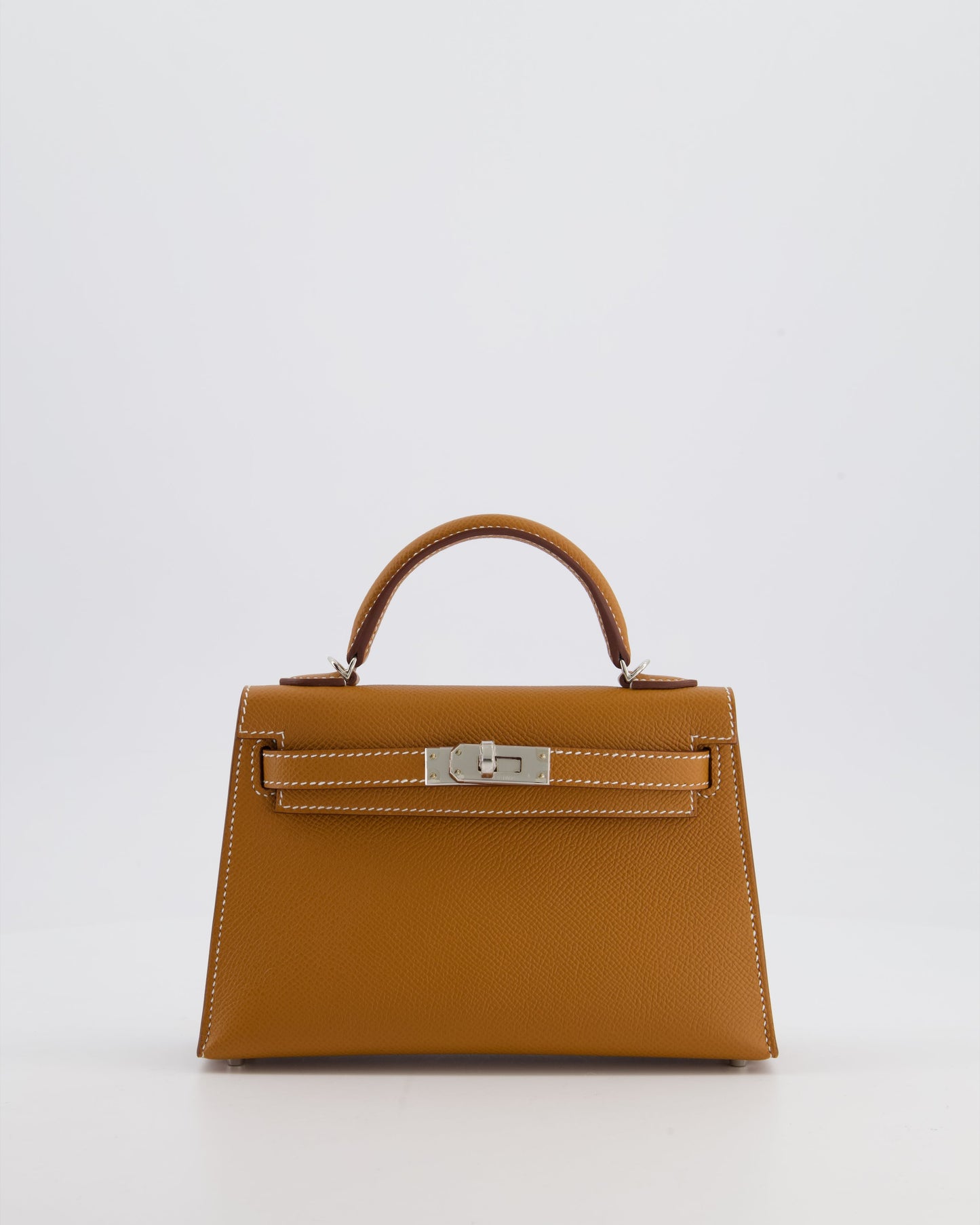 Hermes Mini Kelly II 20 Bag in Gold Epsom Leather with Palladium Hardware