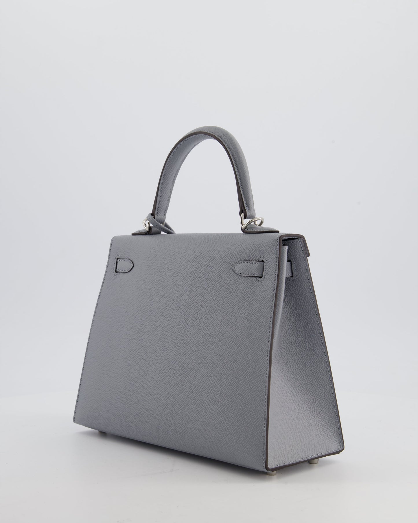 Hermes Kelly 25 Sellier Bag in Gris Pantin Epsom Leather with Palladium Hardware