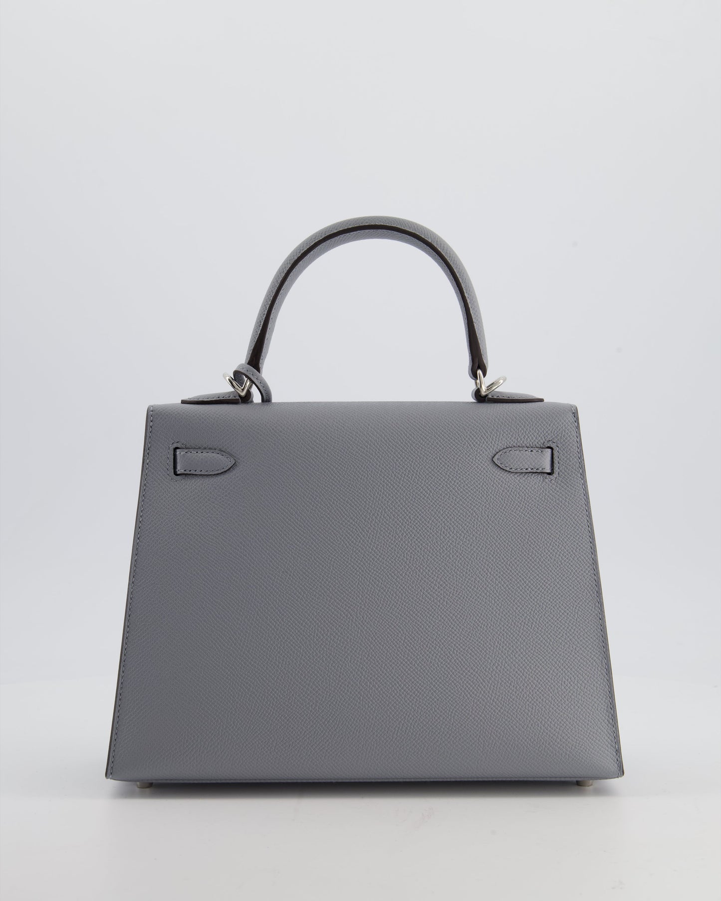 Hermes Kelly 25 Sellier Bag in Gris Pantin Epsom Leather with Palladium Hardware