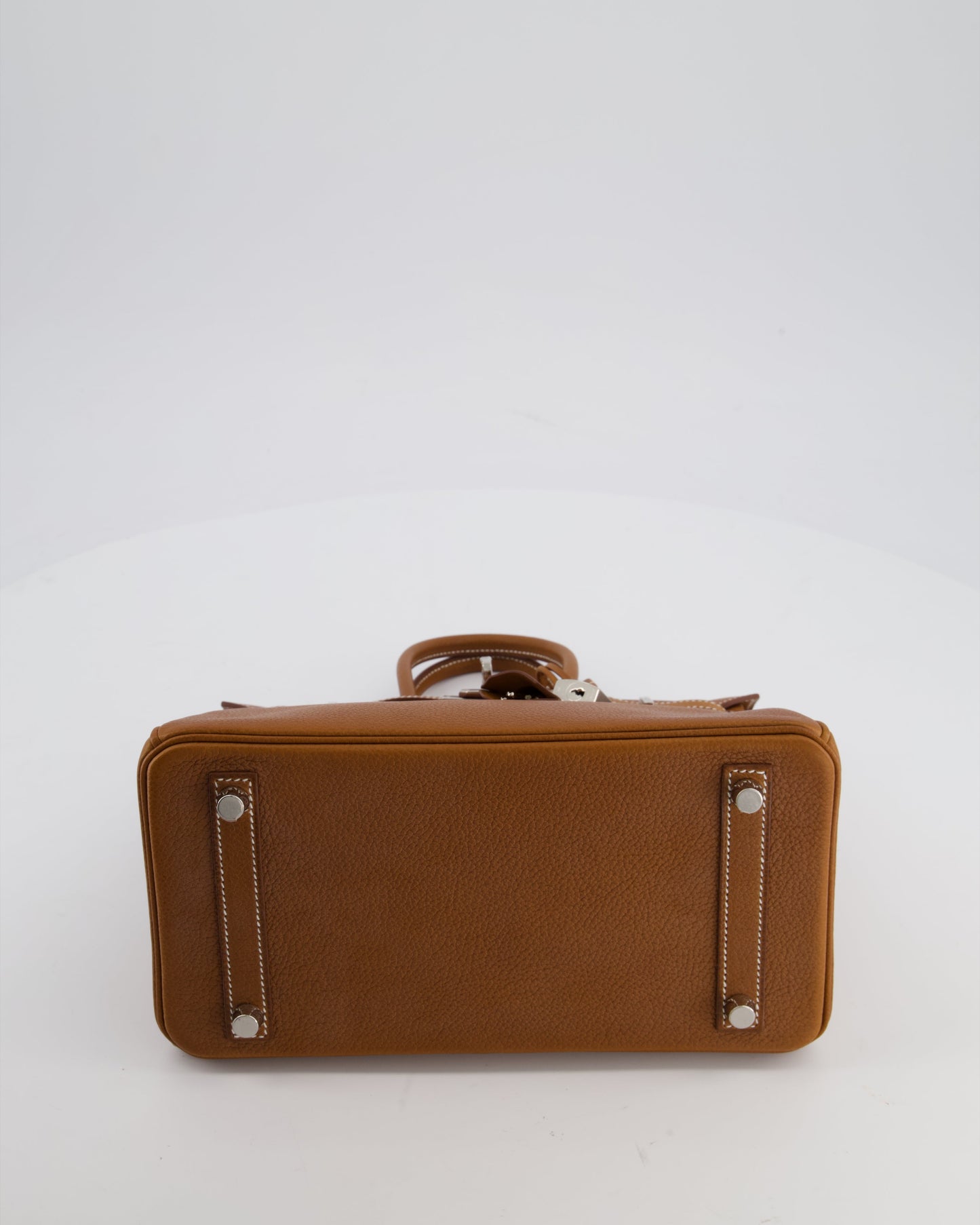 *RARE* Hermes Birkin 25 Retourne Bag in Fauve Barenia Faubourg Leather with Palladium Hardware