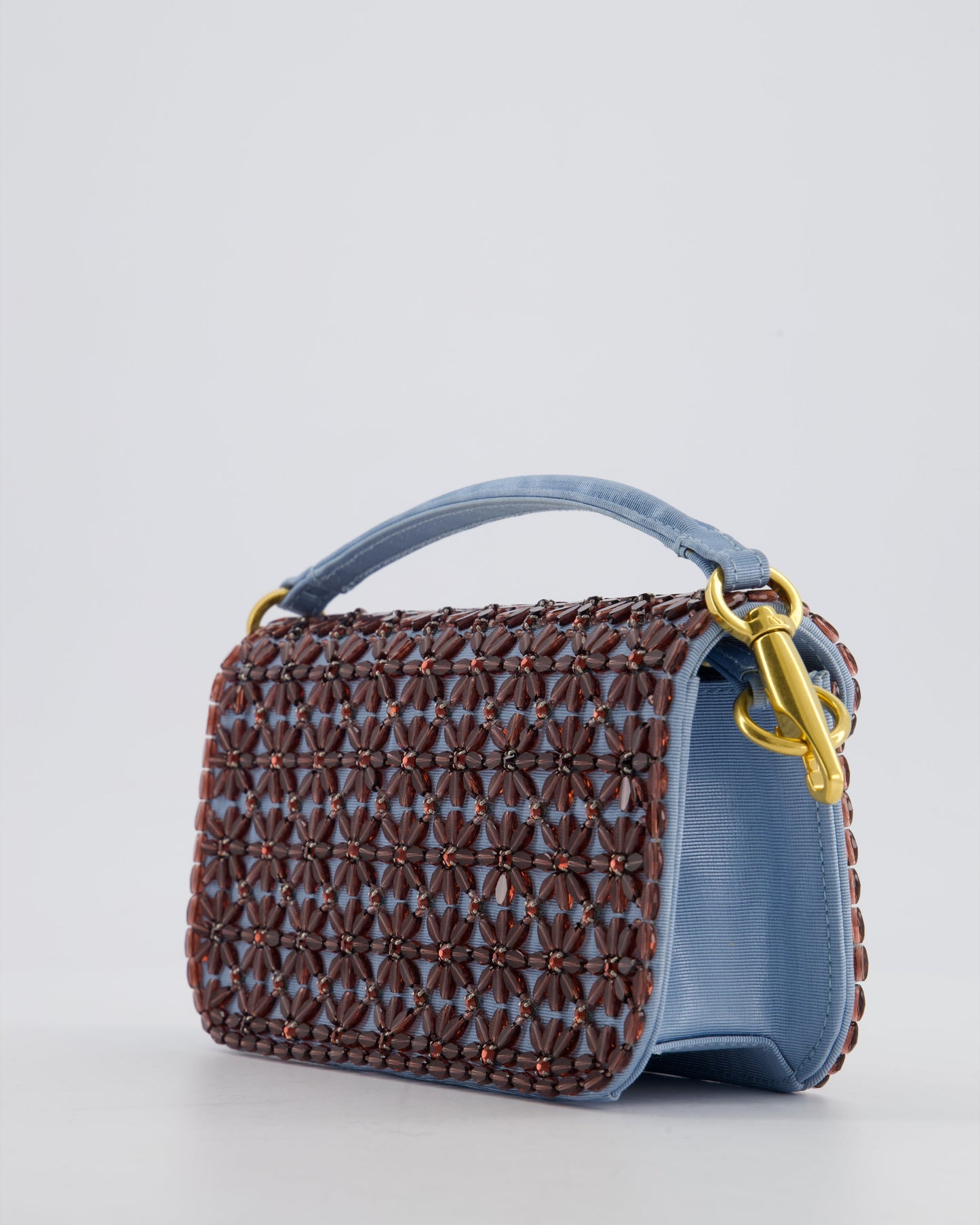Valentino Multi Small Embroidered Loco Shoulder Bag with Gold tone Hardware