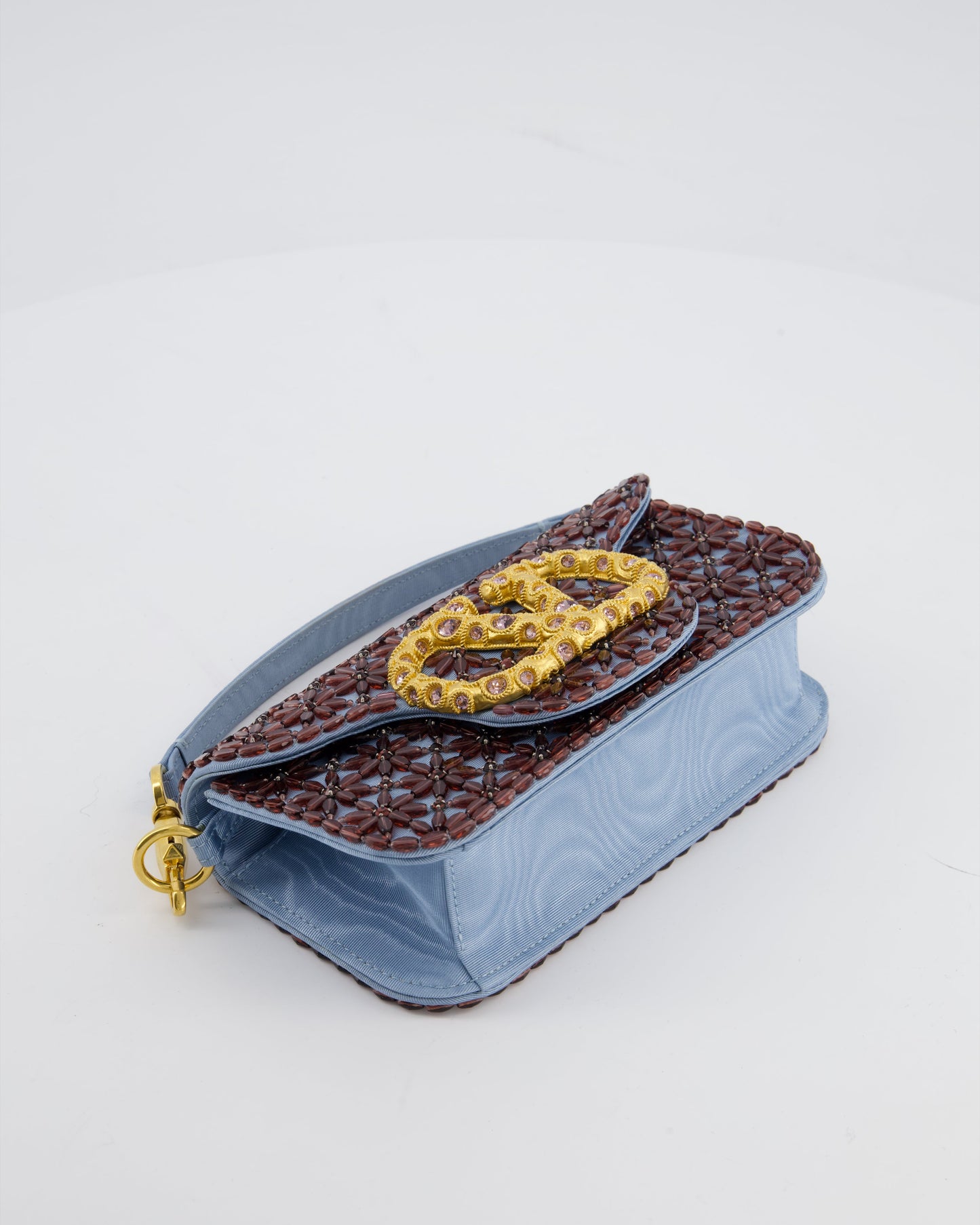 Valentino Multi Small Embroidered Loco Shoulder Bag with Gold tone Hardware