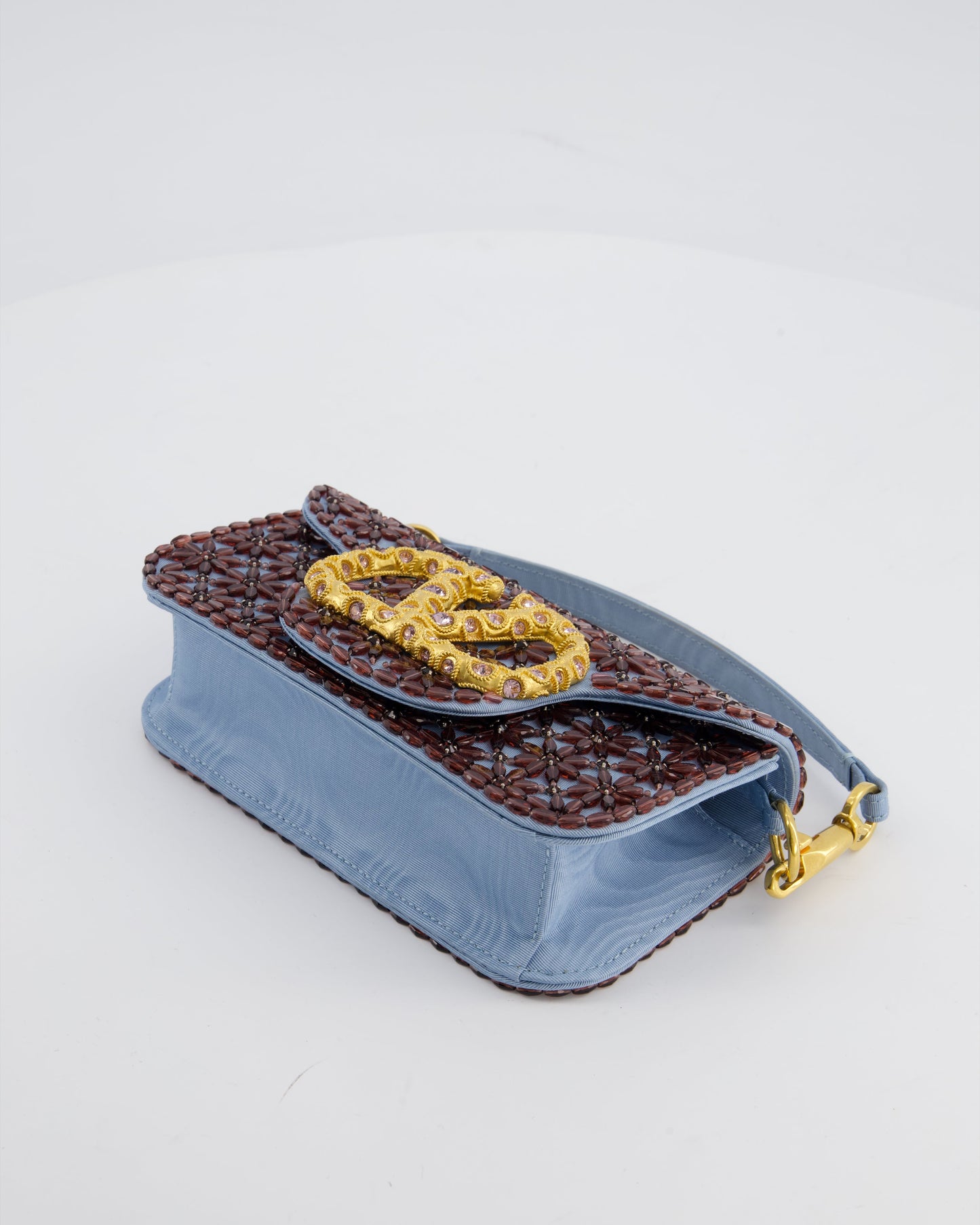 Valentino Multi Small Embroidered Loco Shoulder Bag with Gold tone Hardware