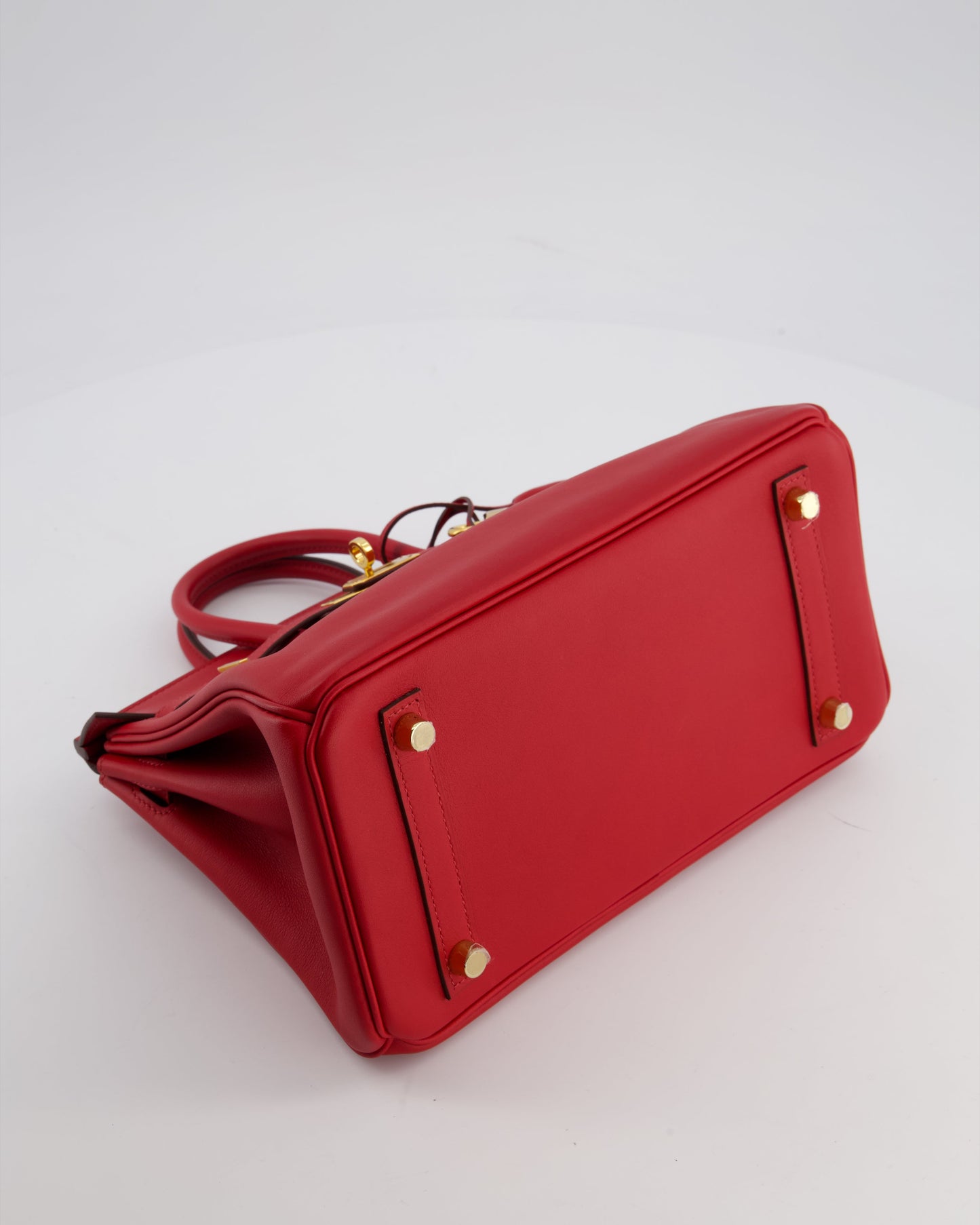Hermes Birkin 25 Retourne Bag in Rouge Grenat Swift Leather with Gold Hardware