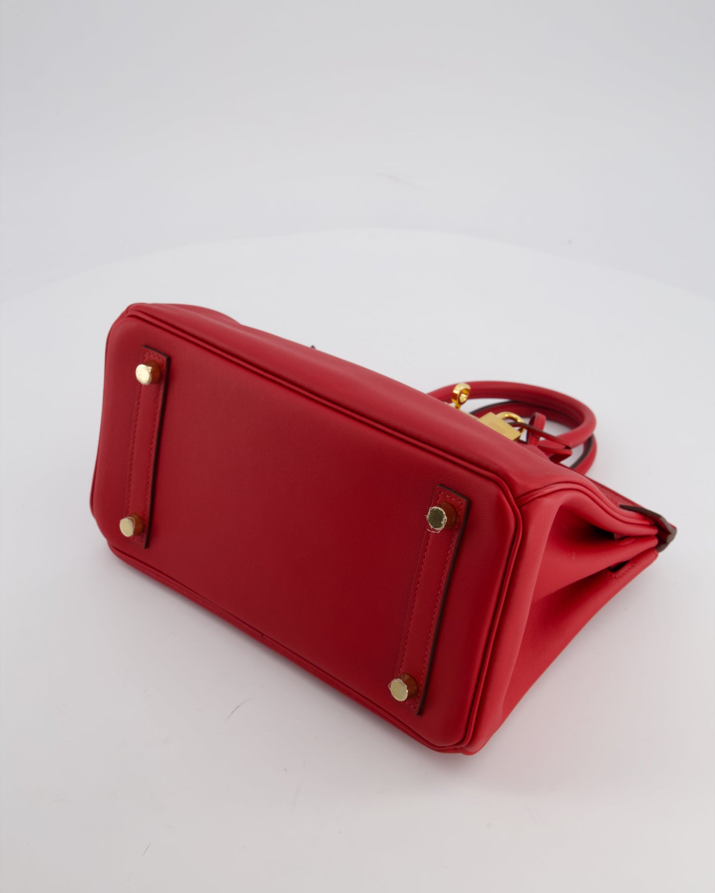 Hermes Birkin 25 Retourne Bag in Rouge Grenat Swift Leather with Gold Hardware