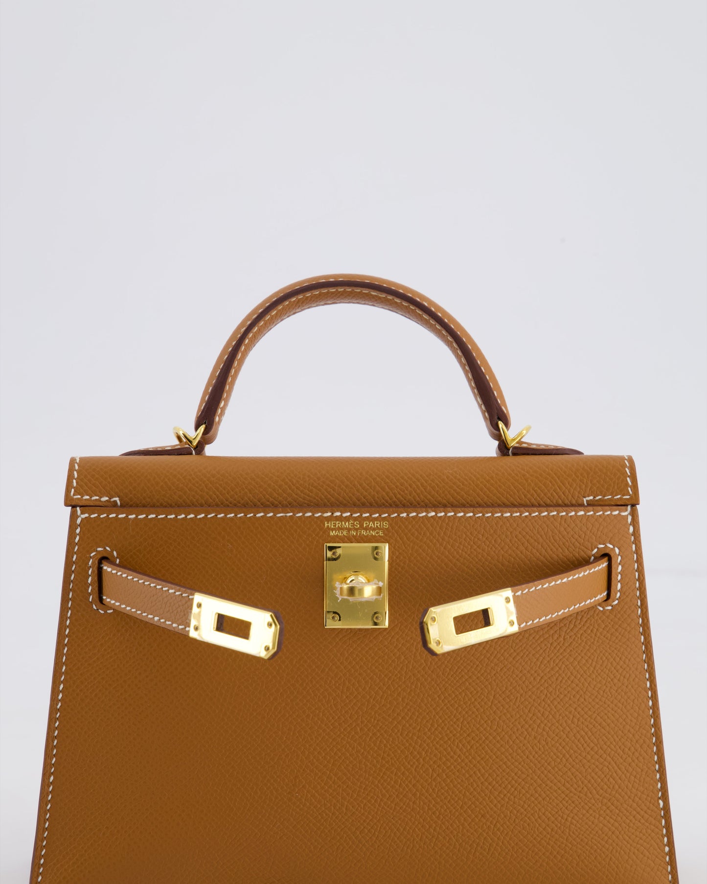 Hermes Mini Kelly II 20 Bag in Gold Epsom Leather with Gold Hardware