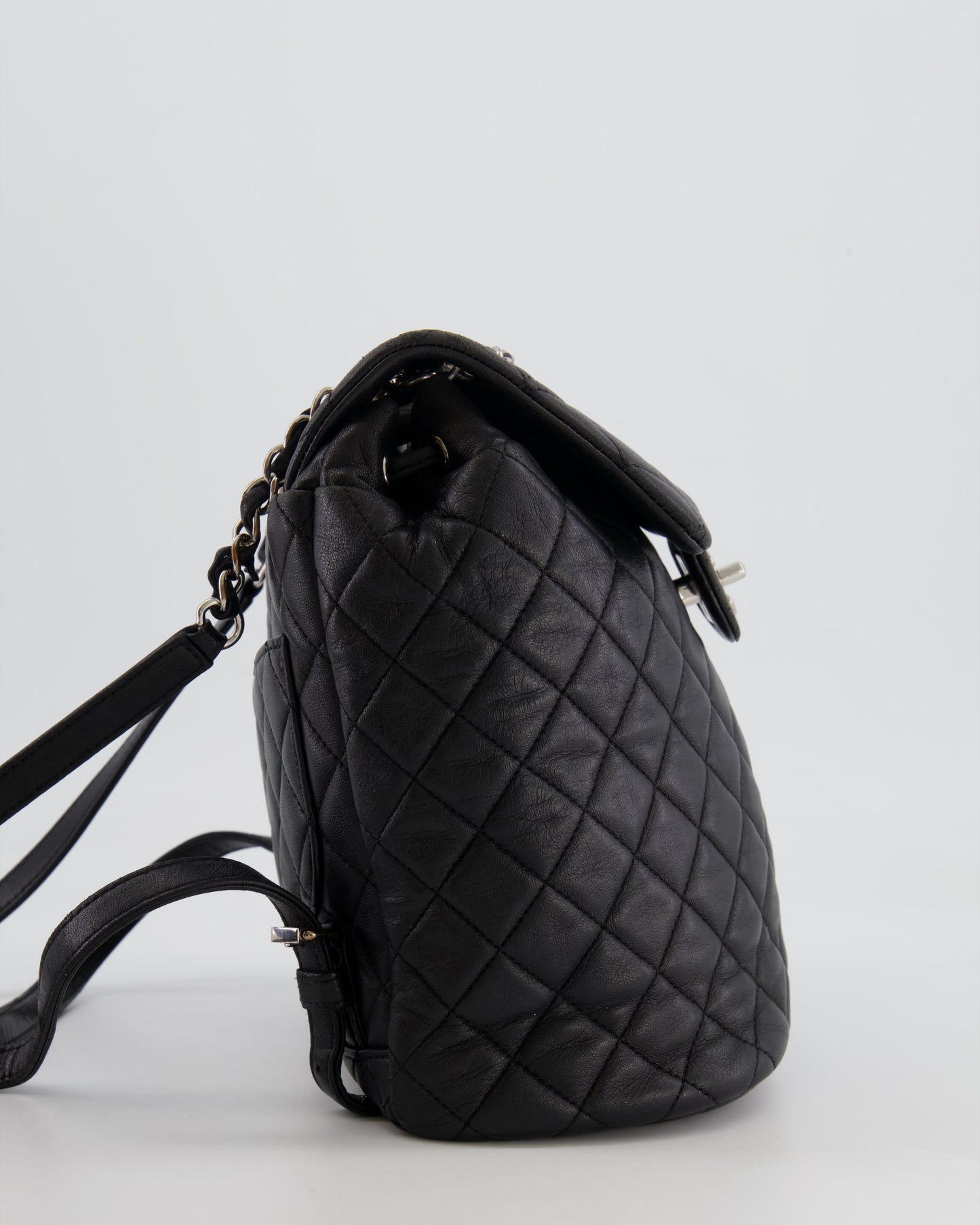 Chanel Black Quilted Lambskin Backpack with Silver Hardware