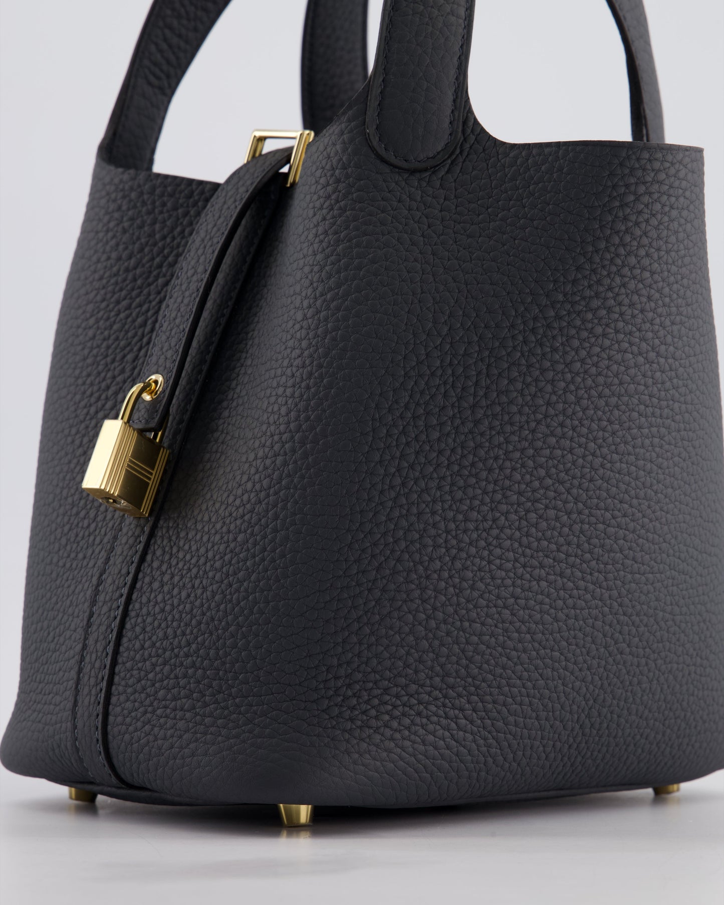 *HOT* Hermes Picotin Lock 18 Bag in Gris Misty Clemence Leather with Permabrass Hardware