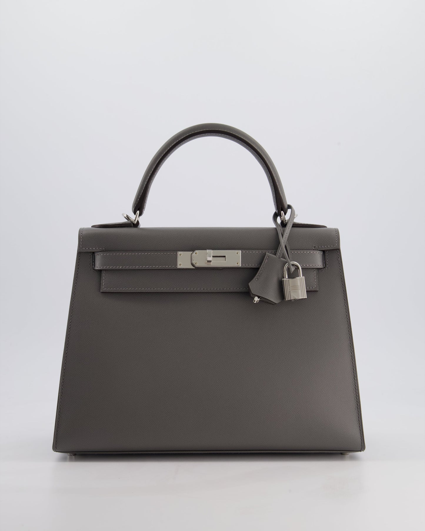 *RARE* Hermes Kelly 28 Sellier Bag in Gris Meyer Madame Leather with Palladium Hardware