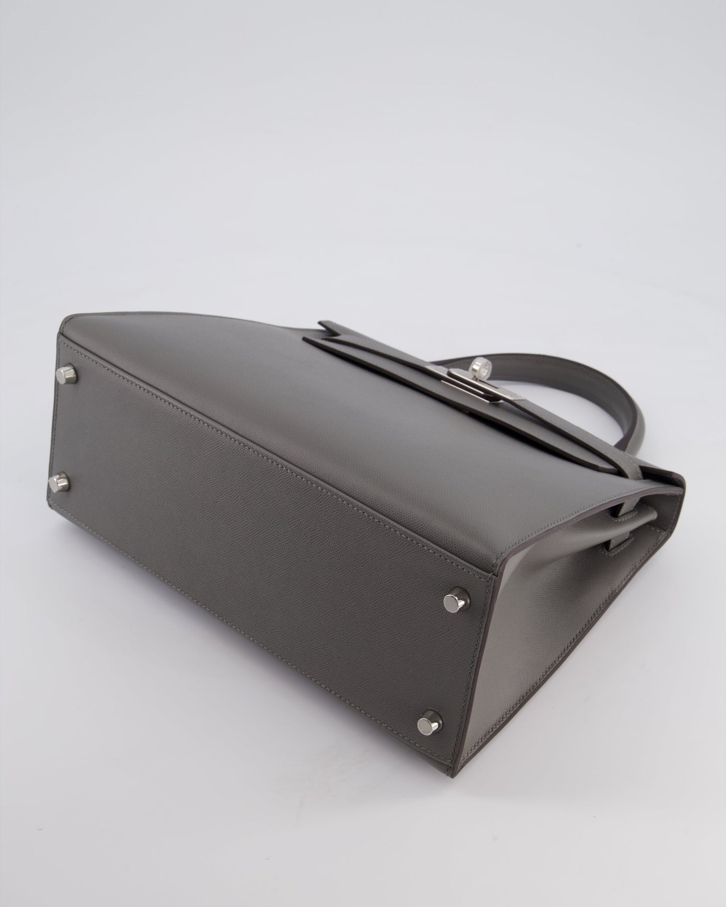 *RARE* Hermes Kelly 28 Sellier Bag in Gris Meyer Madame Leather with Palladium Hardware