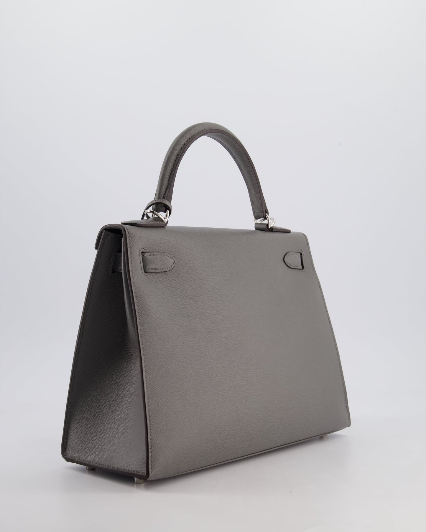 *RARE* Hermes Kelly 28 Sellier Bag in Gris Meyer Madame Leather with Palladium Hardware