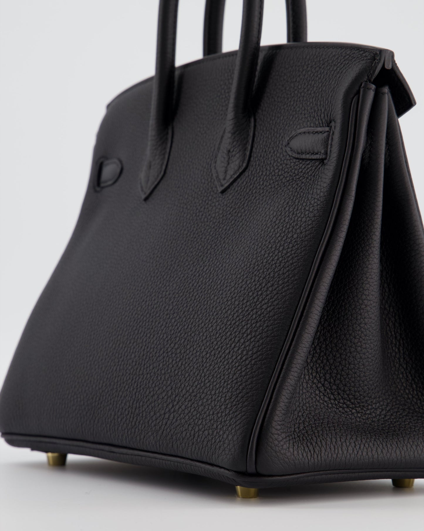 *RARE* Hermes Birkin 25 Retourne Bag in Noir Togo Leather with Gold Hardware