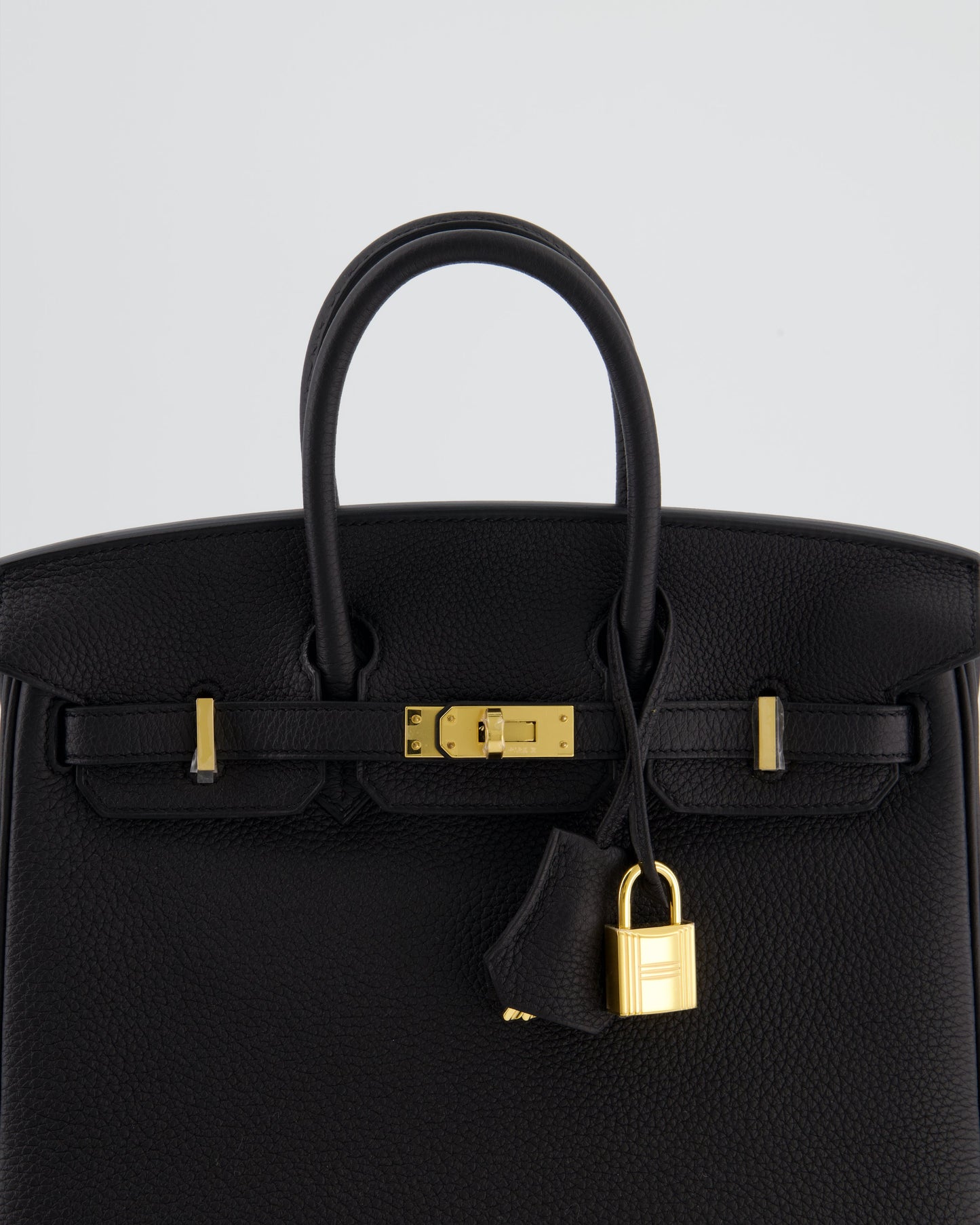 *RARE* Hermes Birkin 25 Retourne Bag in Noir Togo Leather with Gold Hardware