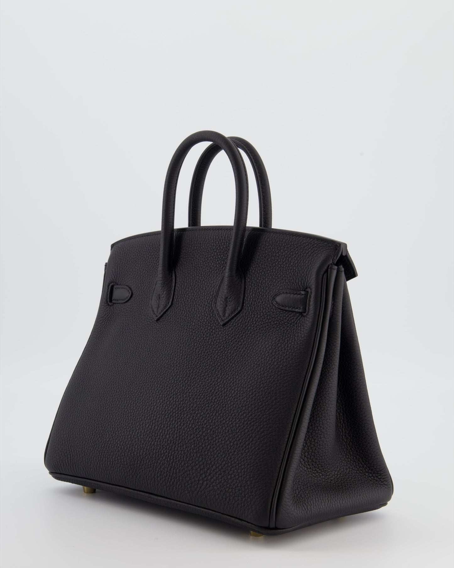 *RARE* Hermes Birkin 25 Retourne Bag in Noir Togo Leather with Gold Hardware