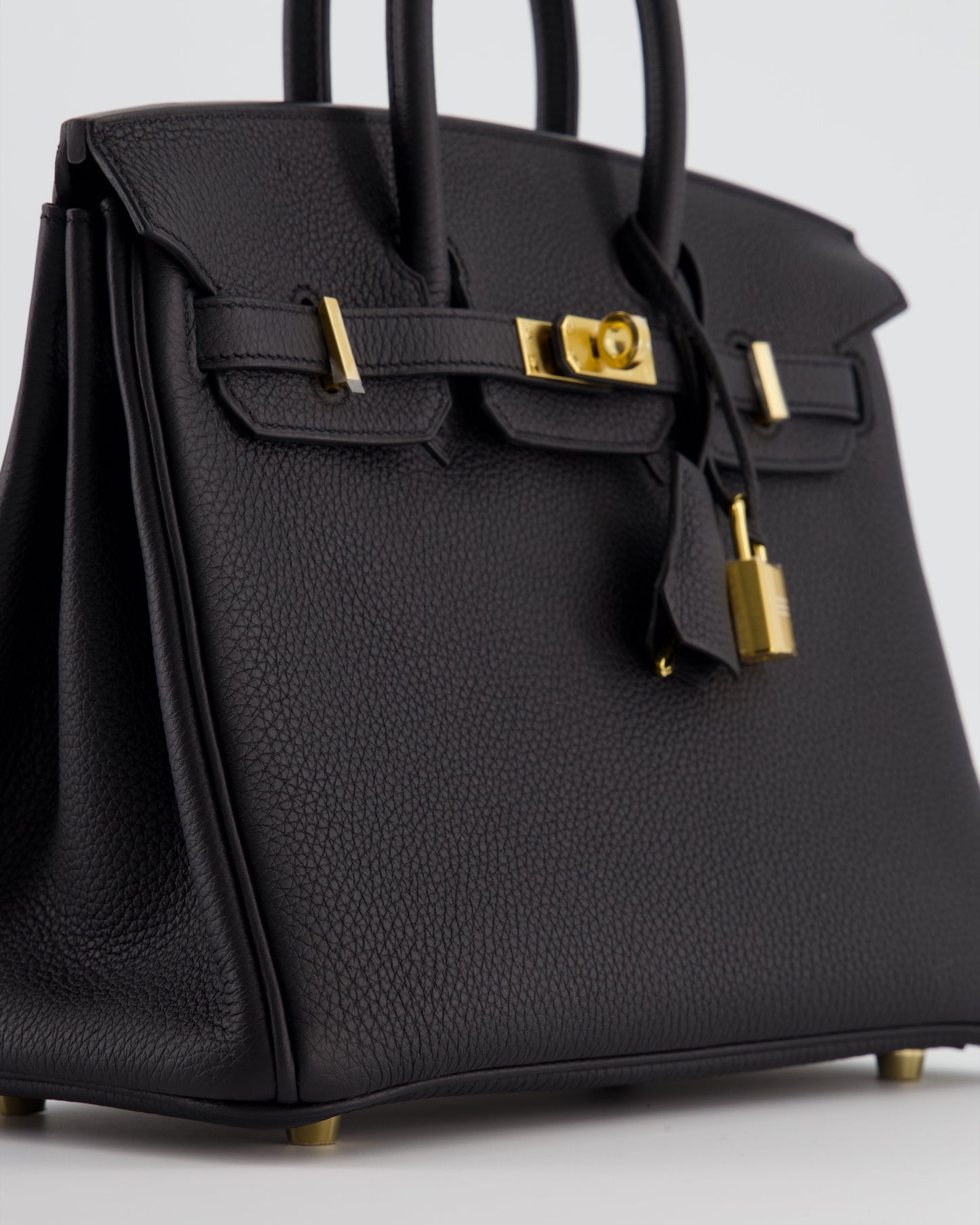 *RARE* Hermes Birkin 25 Retourne Bag in Noir Togo Leather with Gold Hardware