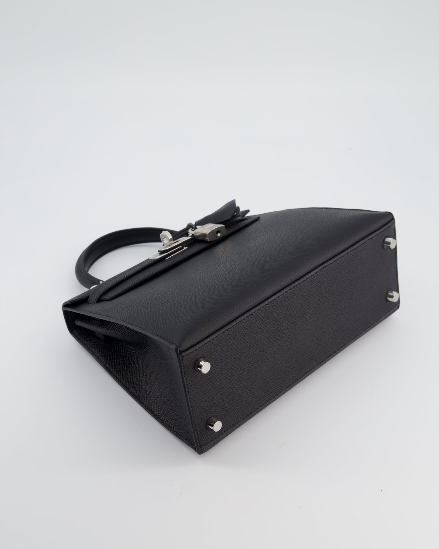 *RARE* Hermes Kelly 25 Sellier Bag in Noir Epsom Leather with Palladium Hardware